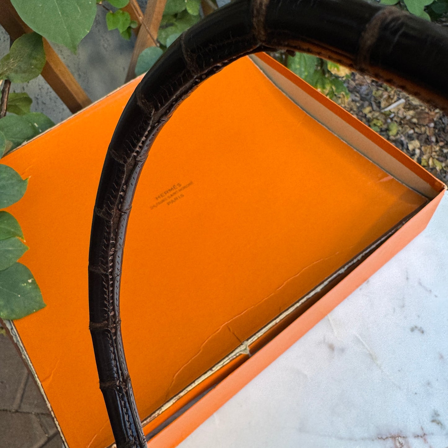 Hermès Vintage Shiny Crocodile Sac Chaine d'Ancre Top Handle Accordion Bag