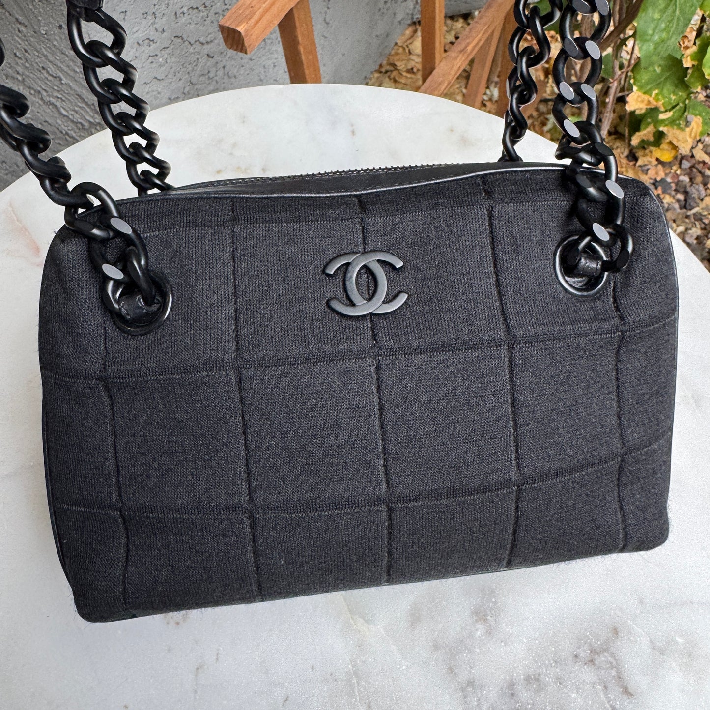Chanel Y2K Jersey Chocolate Bar Shoulder Bag