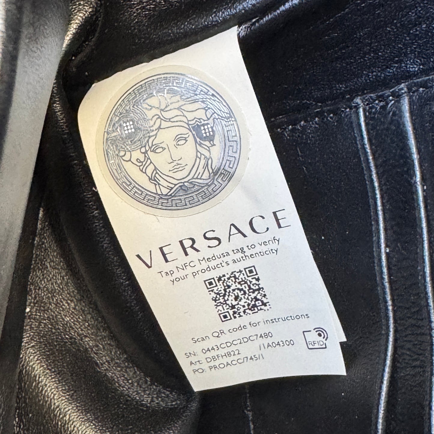 Versace Virtus Barocco Chain Flap Crossbody