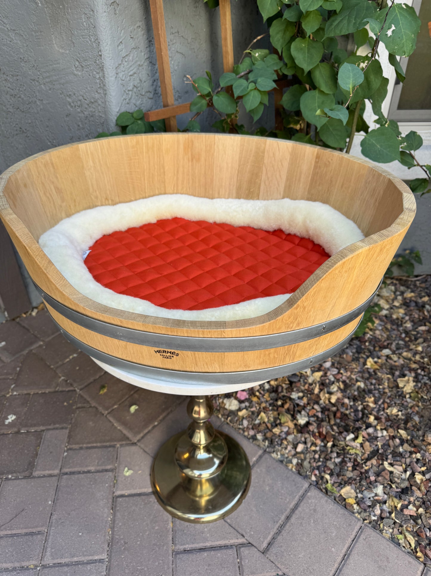 Hermès Medium Oak Bucket Basket Dog Bed