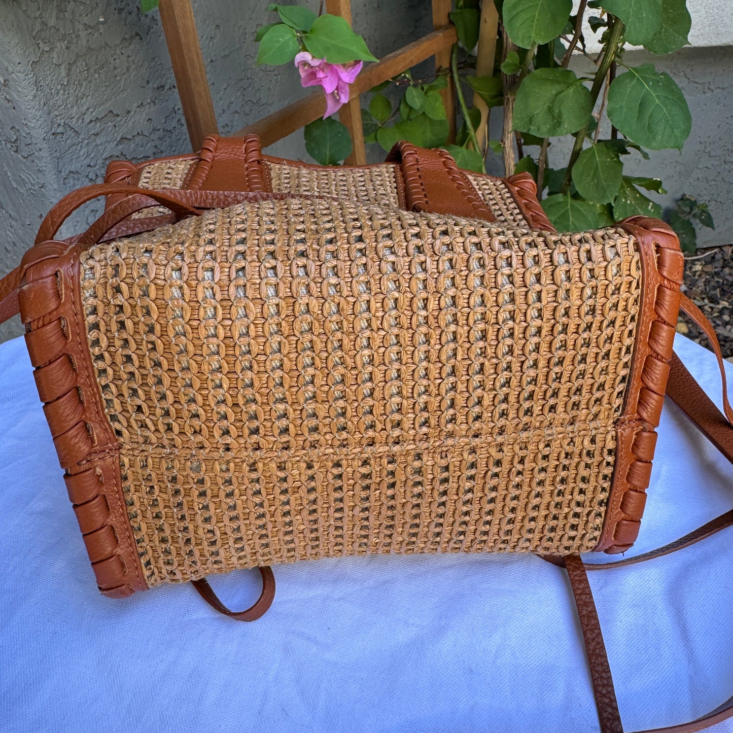 Chloé Mony Small Raffia Tote Crossbody