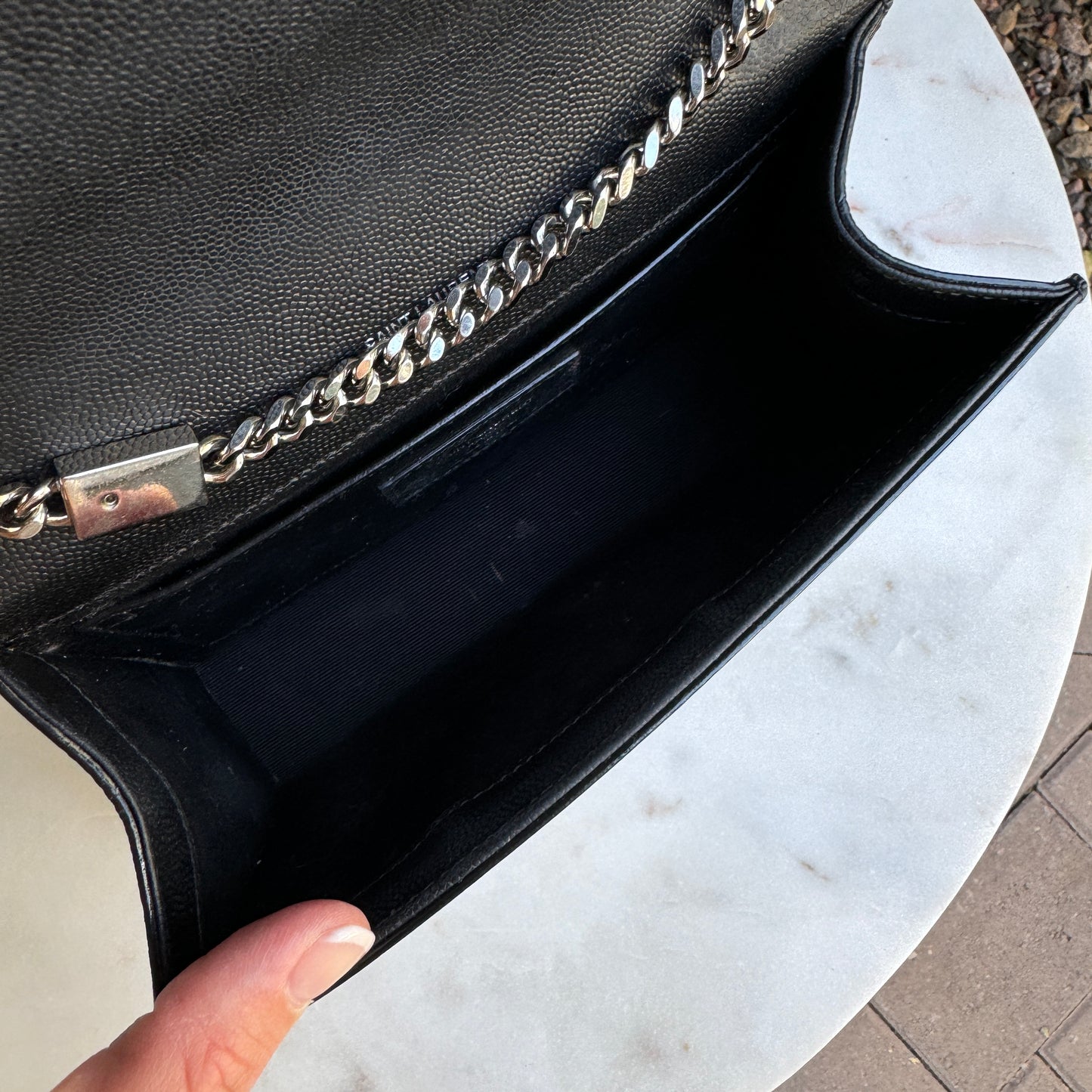 Saint Laurent Kate Grain De Poudre Crossbody
