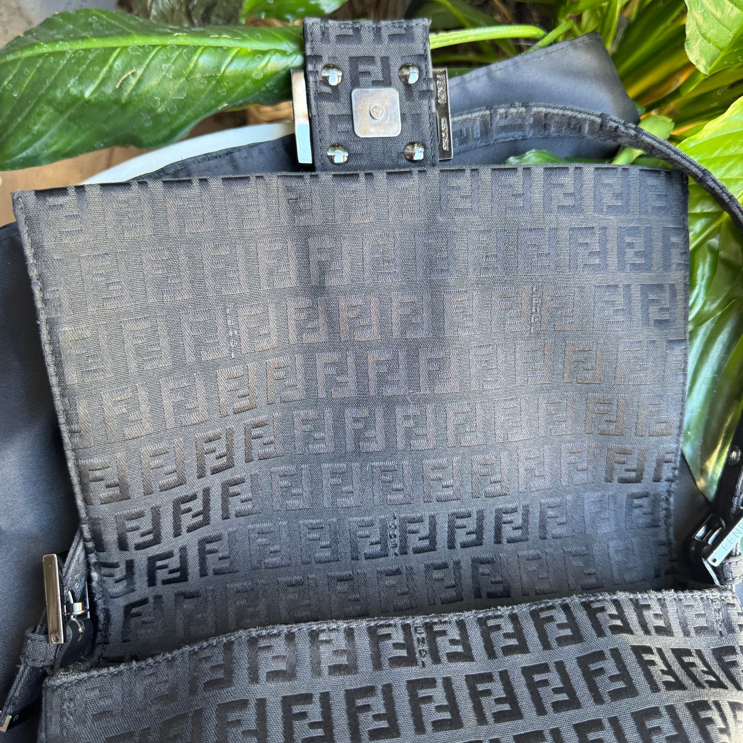 Fendi Vintage Mamma Monogram Baguette Shoulder Bag