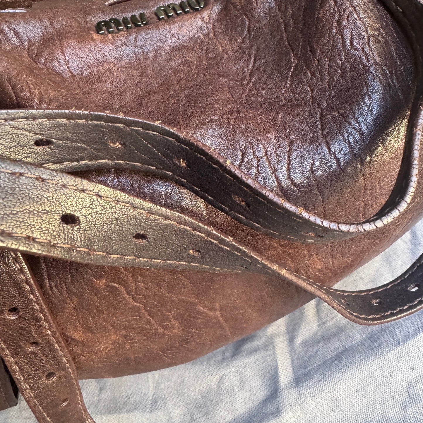 Miu Miu Leather Joie Hobo Shoulder Bag