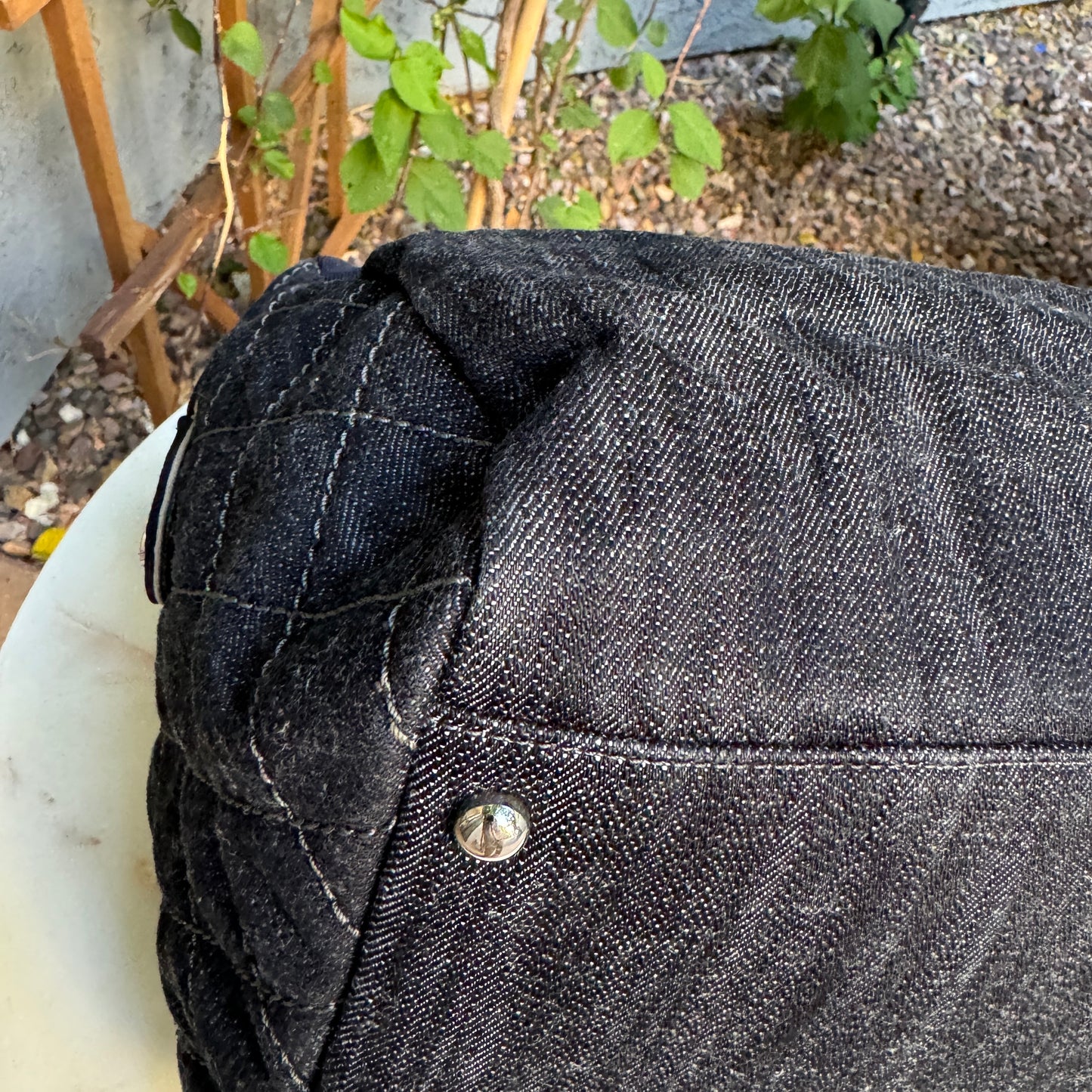 Chanel Quilted Denim Bowler