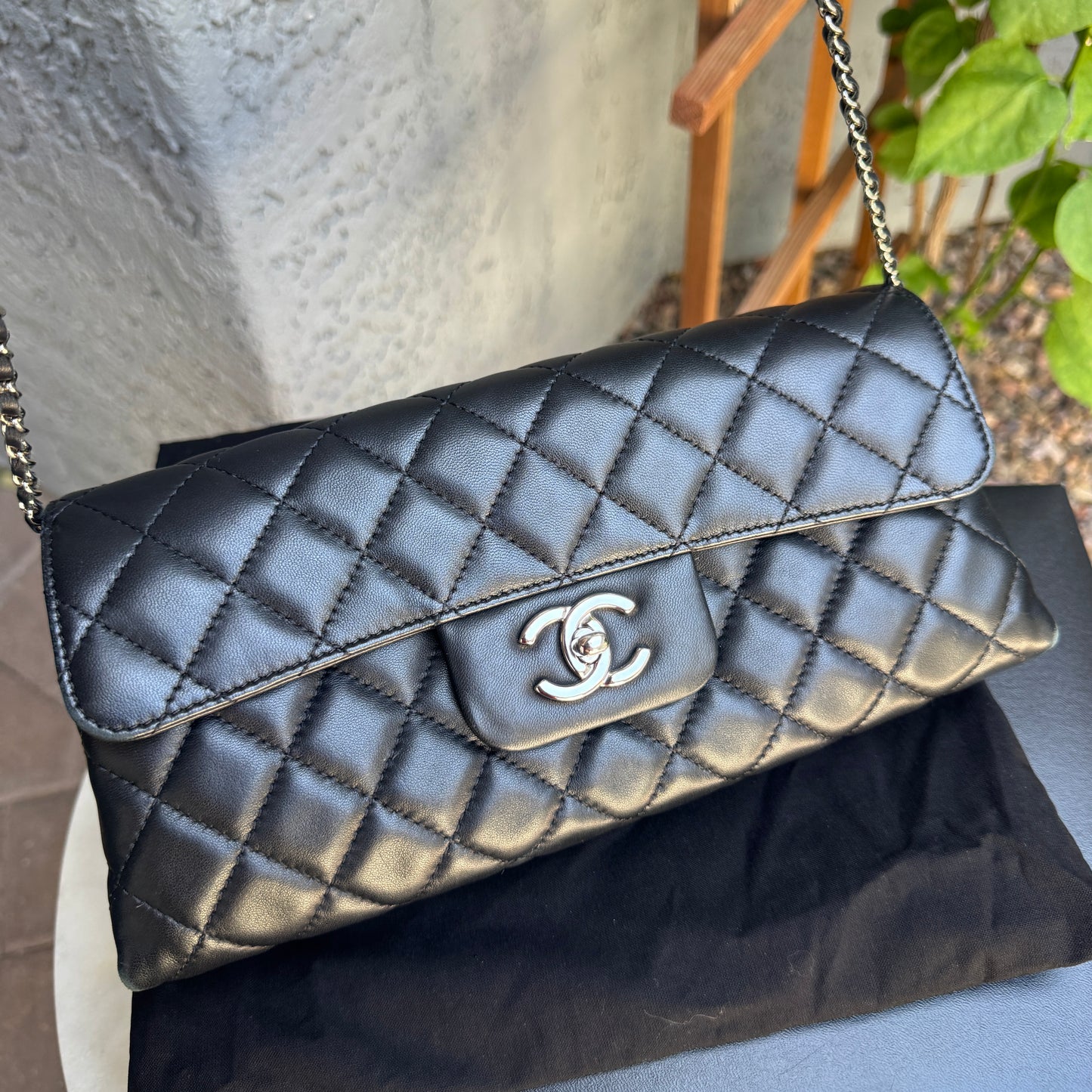 Chanel East West Single Flap Crossbody Bag