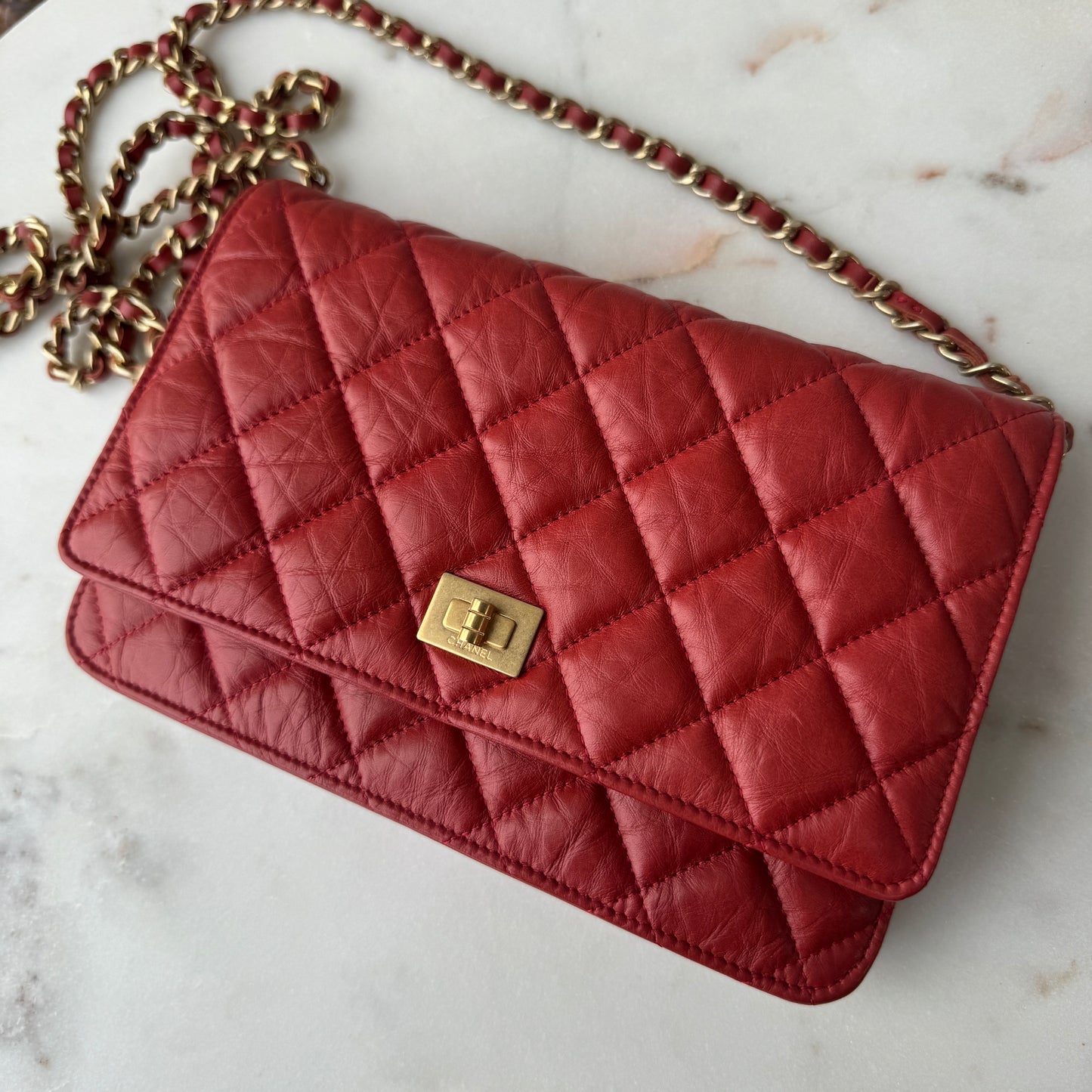 Chanel Reissue Snap Aged Calfskin Wallet on Chain WOC