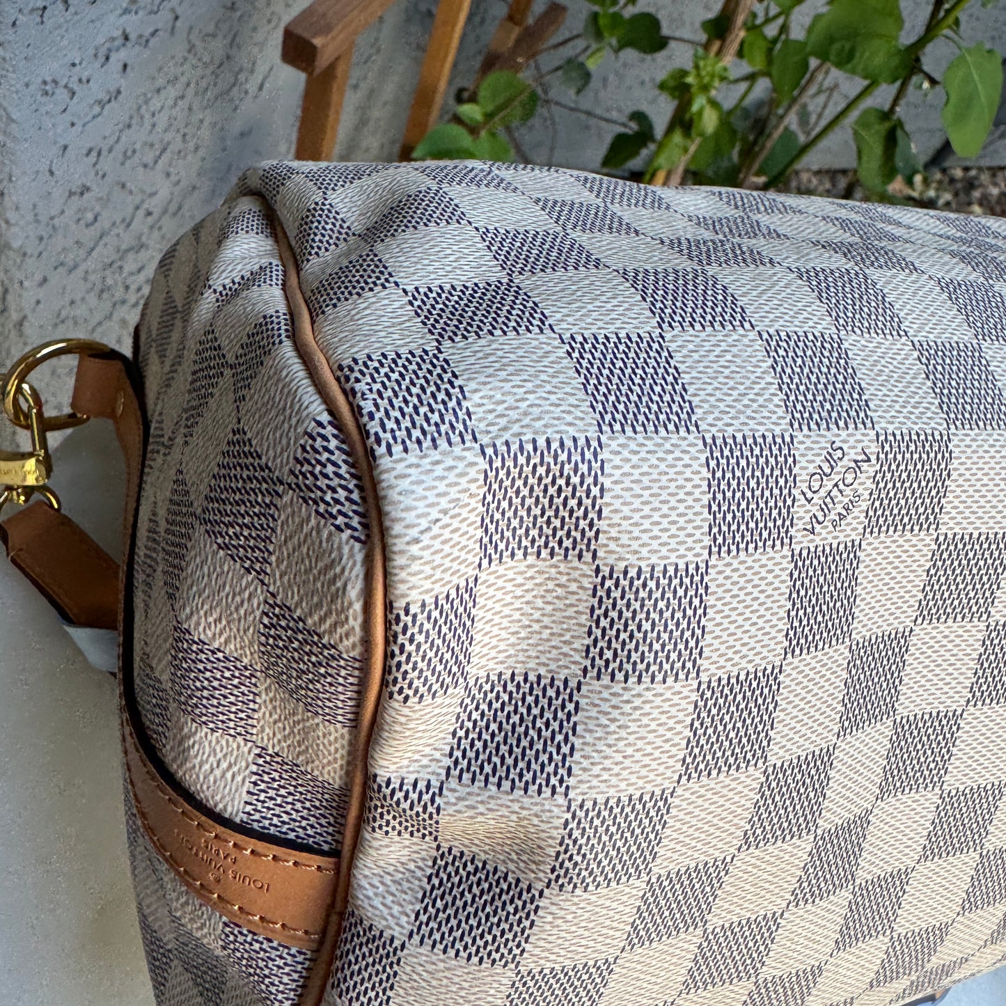 Louis Vuitton Damier Azur Canvas Braided Speedy 30 Bandouliere