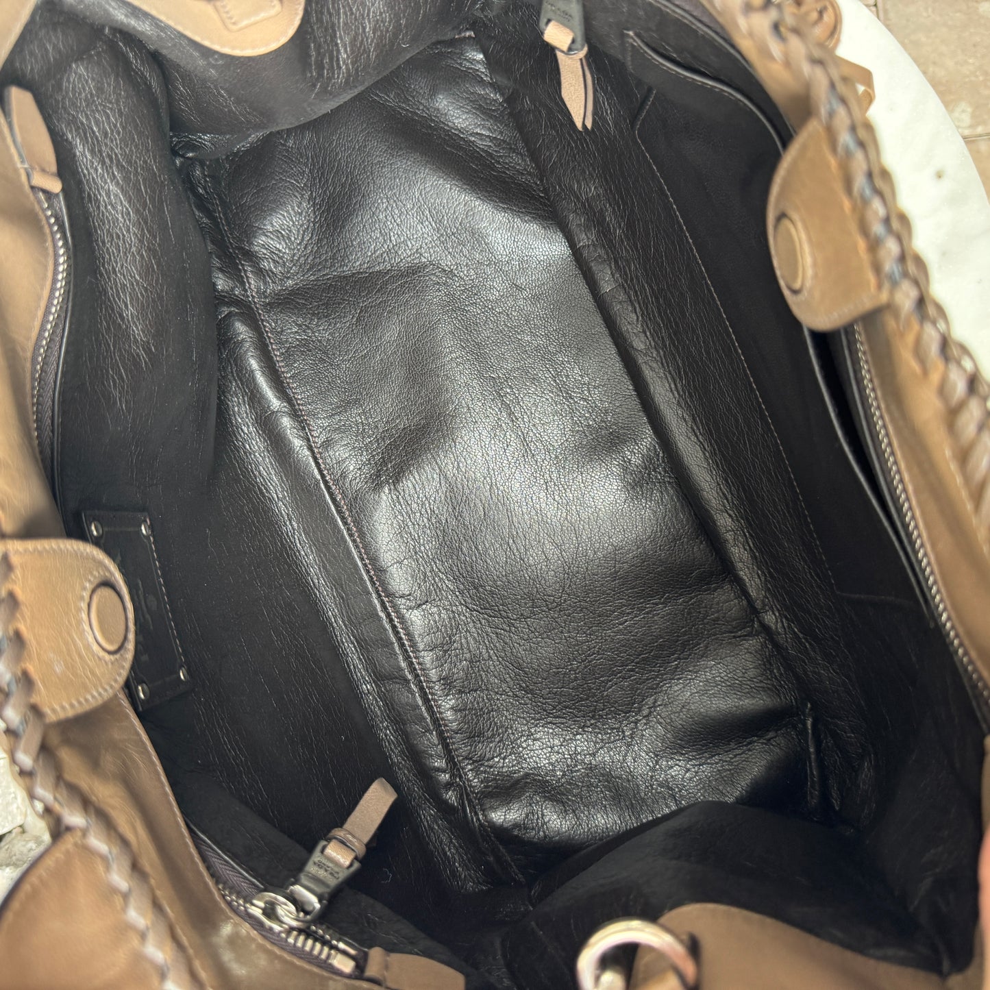 Prada Madras Woven Leather Tote