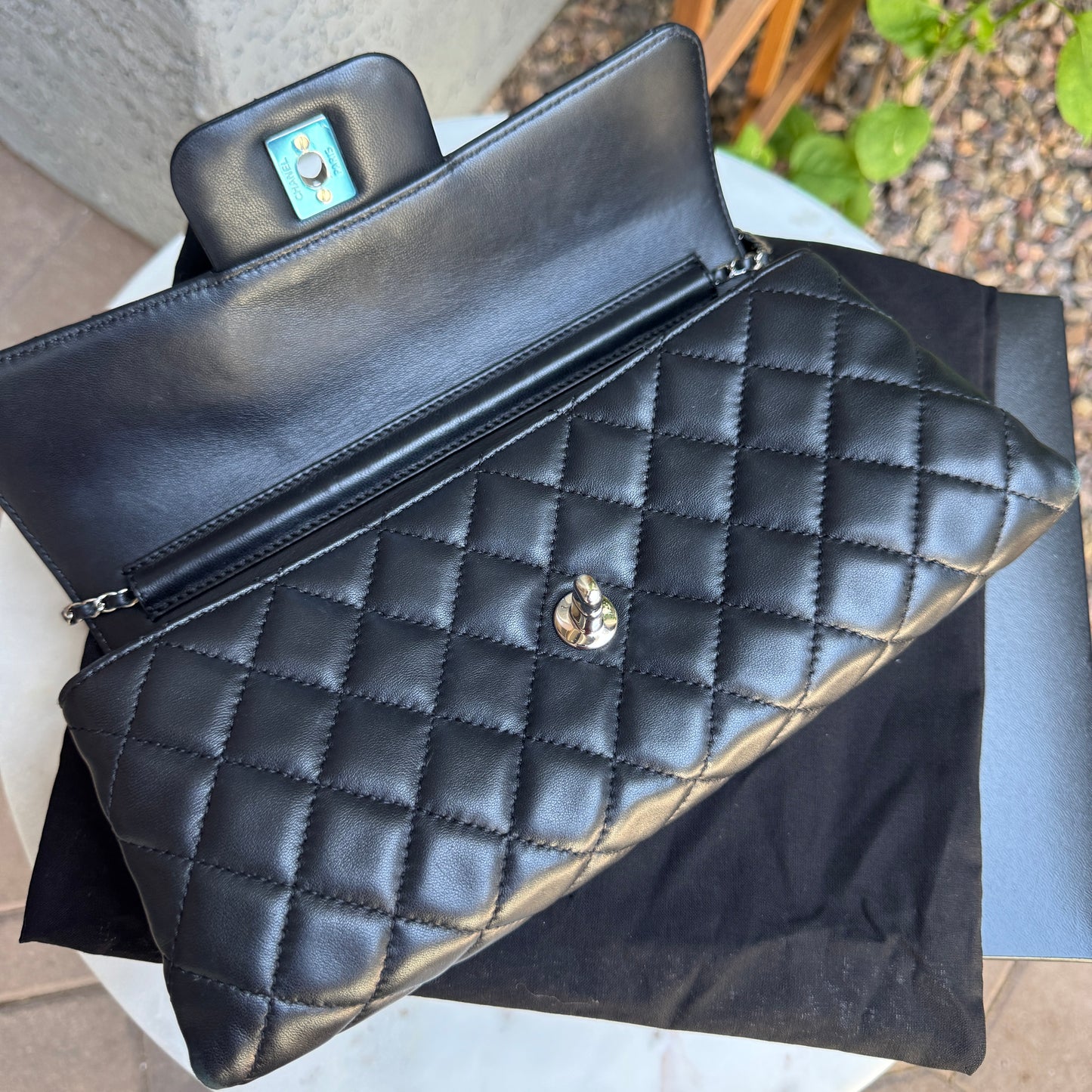 Chanel East West Single Flap Crossbody Bag