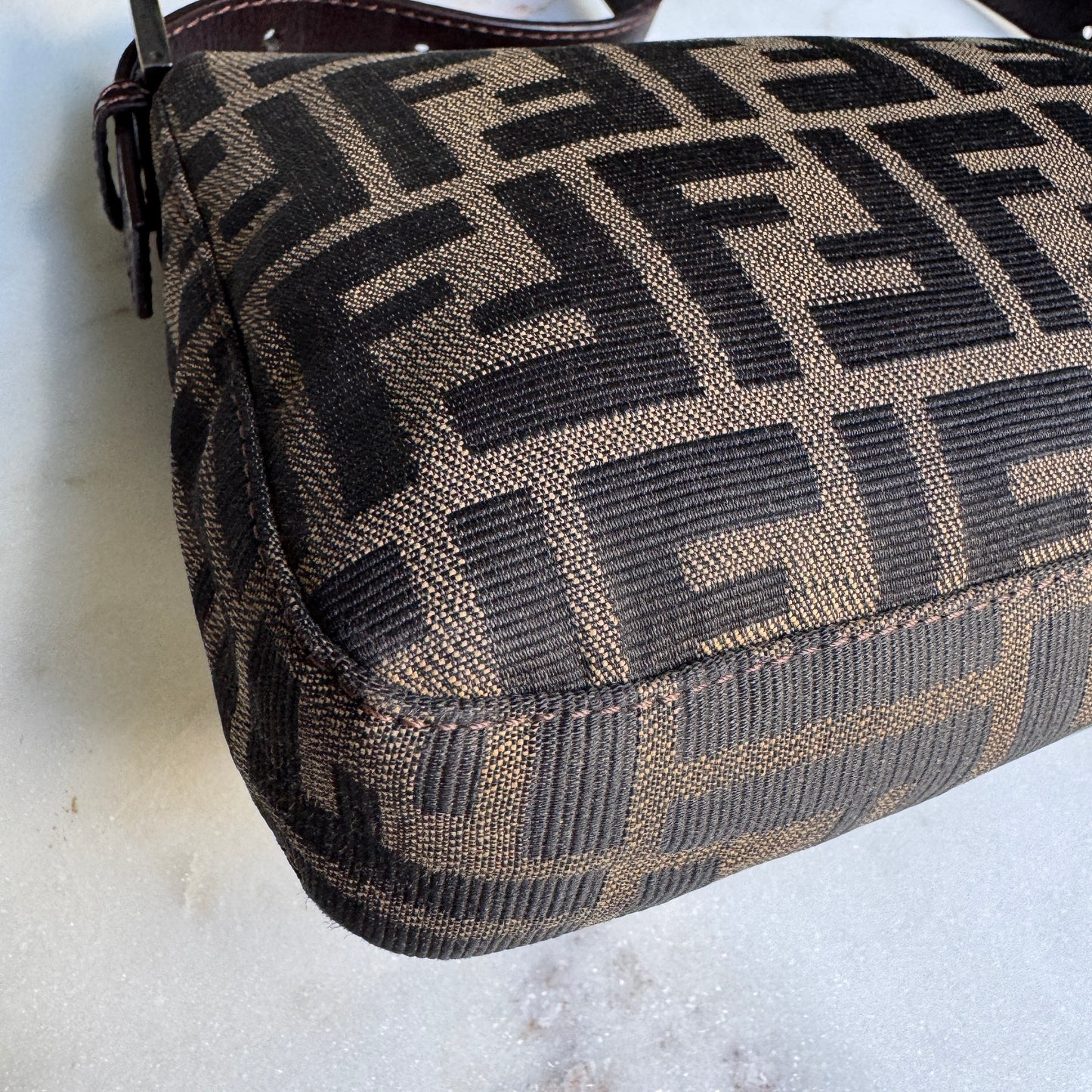 Fendi Vintage Zucca Baguette Shoulder Bag