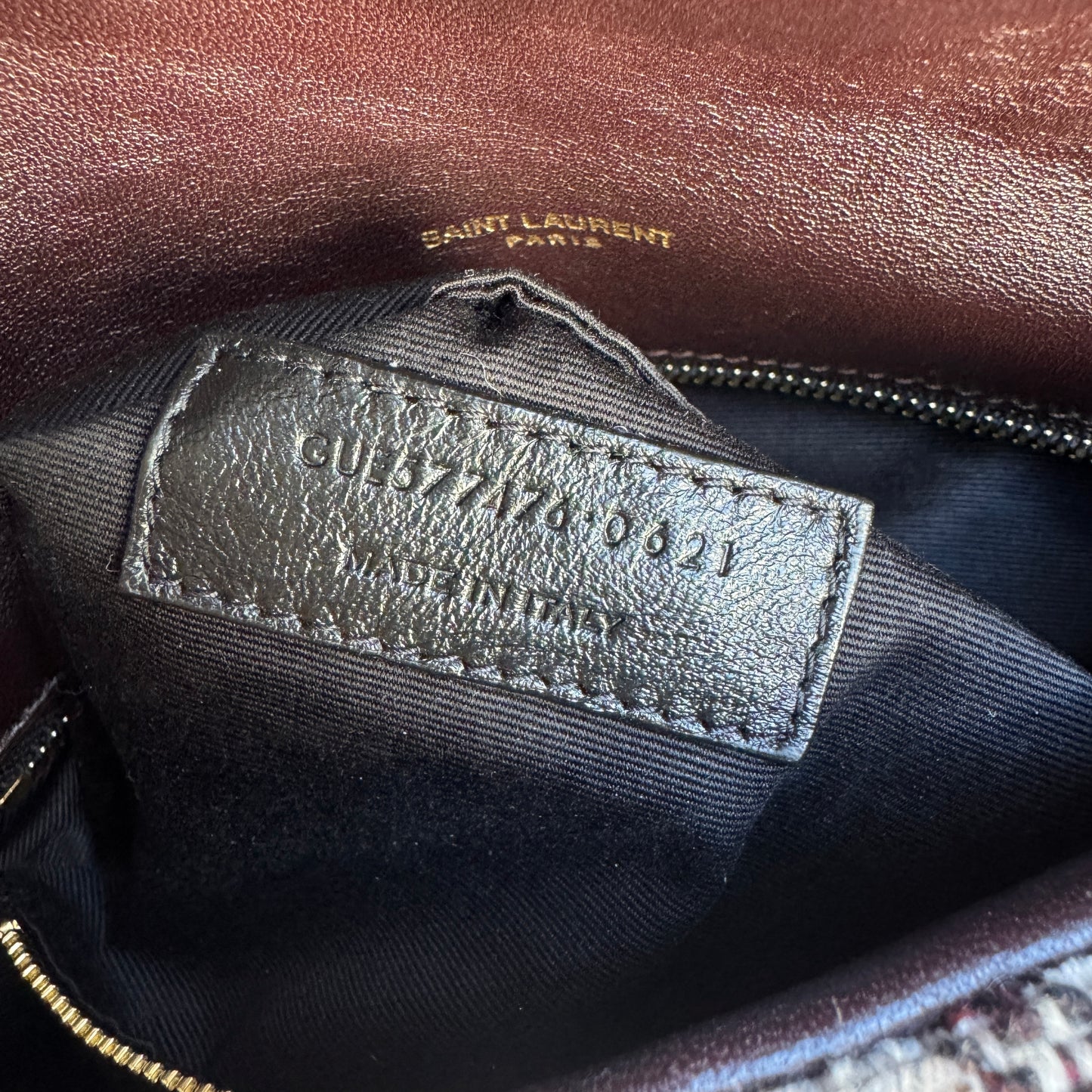 Saint Laurent Tweed Loulou Medium Monogram Puffer Shoulder Bag