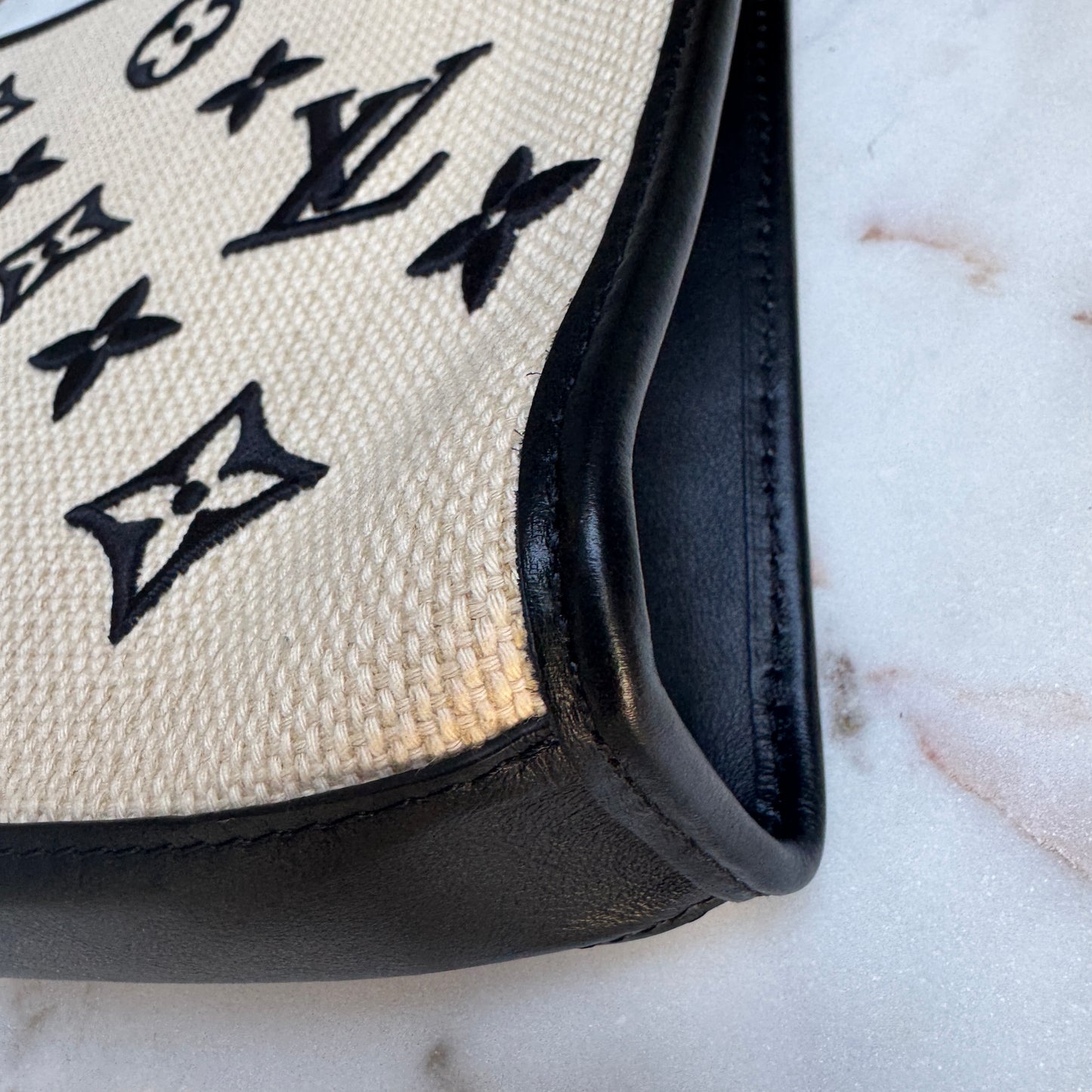 Louis Vuitton Raffia Toiletry 26 Pouch Pochette on Chain