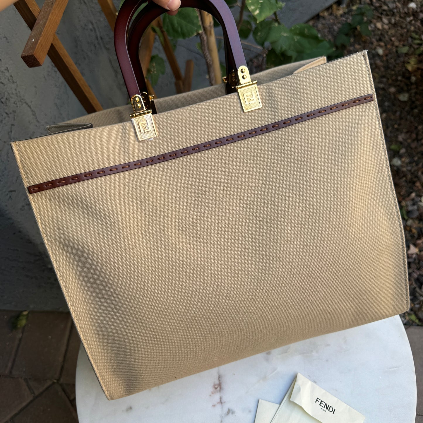 Fendi Canvas Medium Sunshine Tote