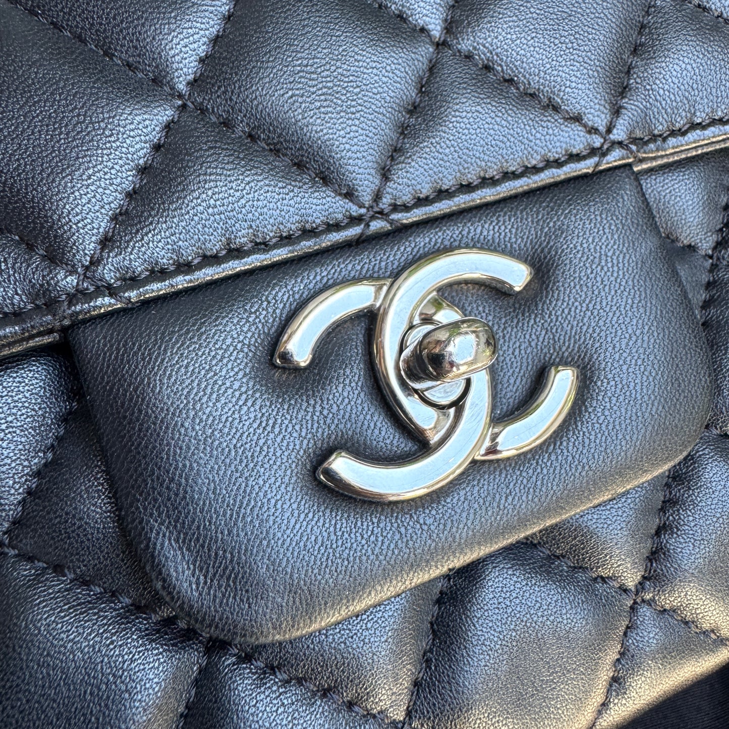 Chanel East West Single Flap Crossbody Bag