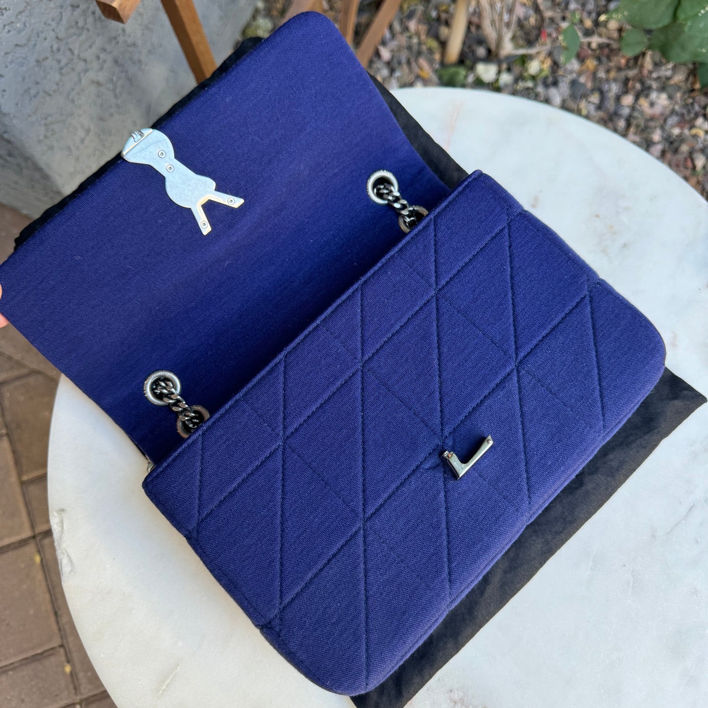 Saint Laurent Jamie Medium Jersey Wool Patchwork Crossbody
