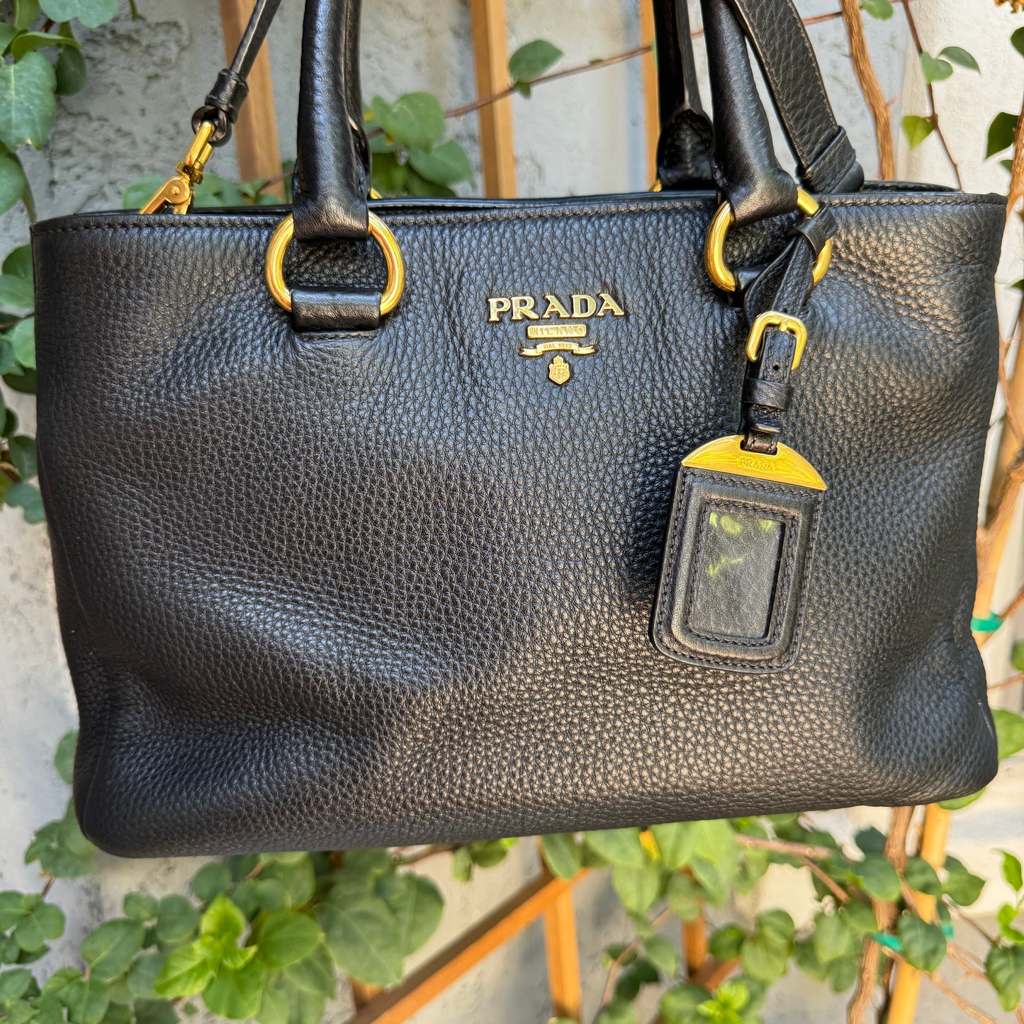 Prada Pebbled Leather Vitello Daino Crossbody