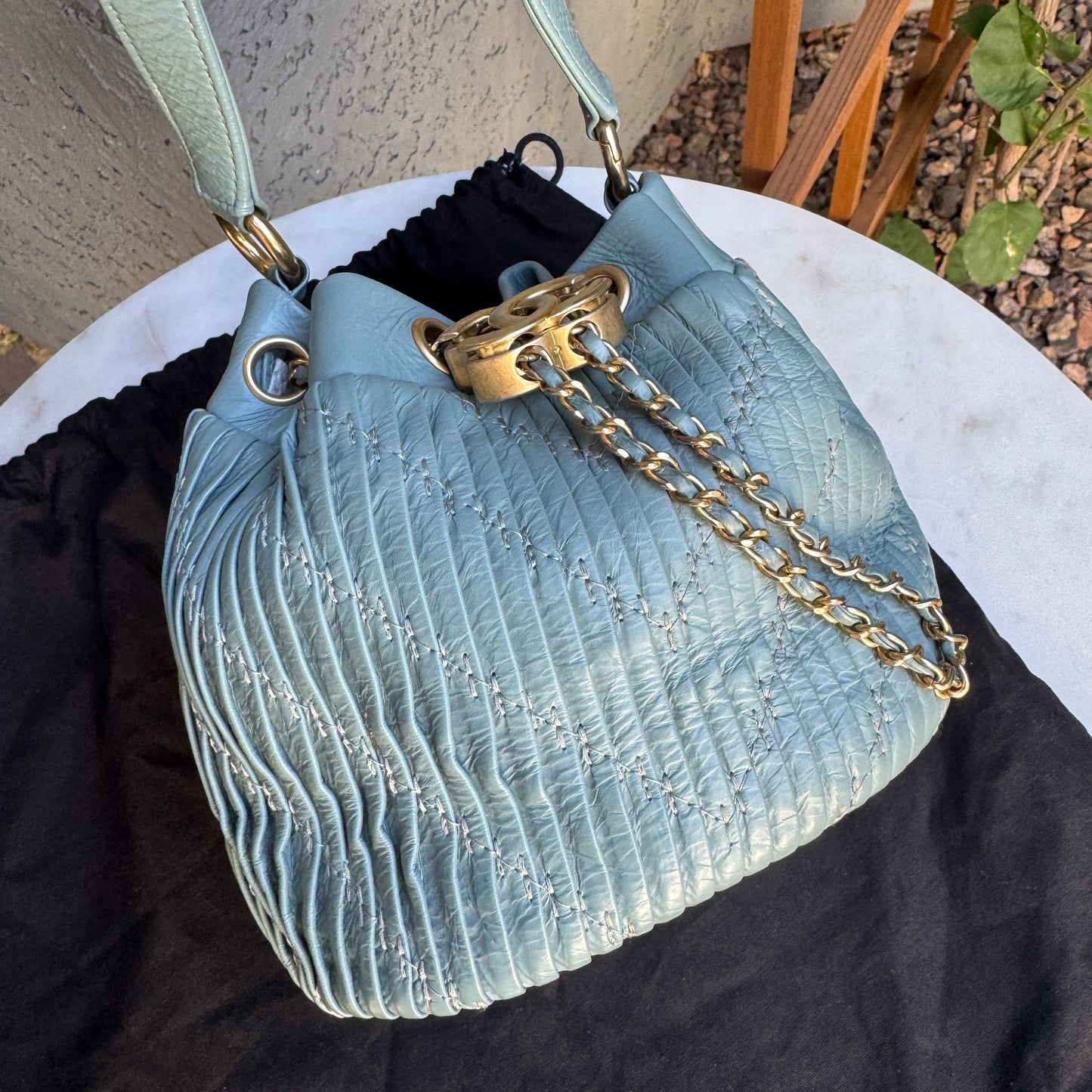 Chanel Paris-Greece Small Coco Pleats Bucket Bag