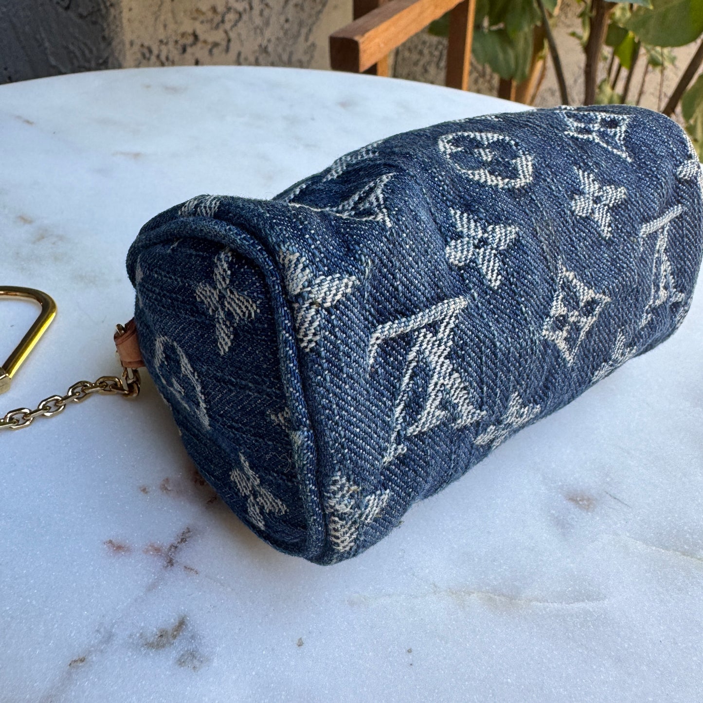 Louis Vuitton Vintage Monogram Denim Trousse Speedy Pouch