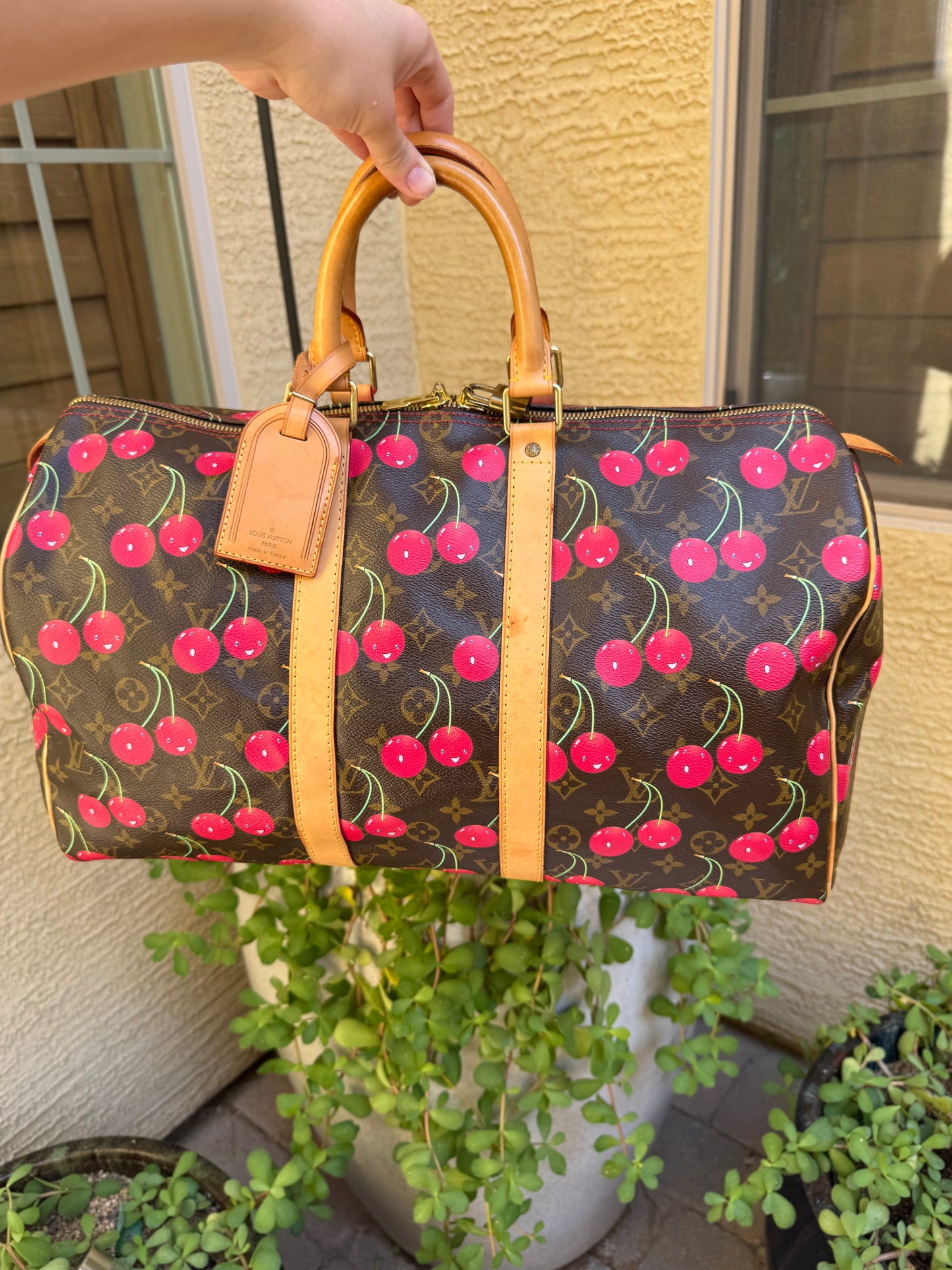 Louis Vuitton x Takashi Murakami Vintage Cherry Keepall 45