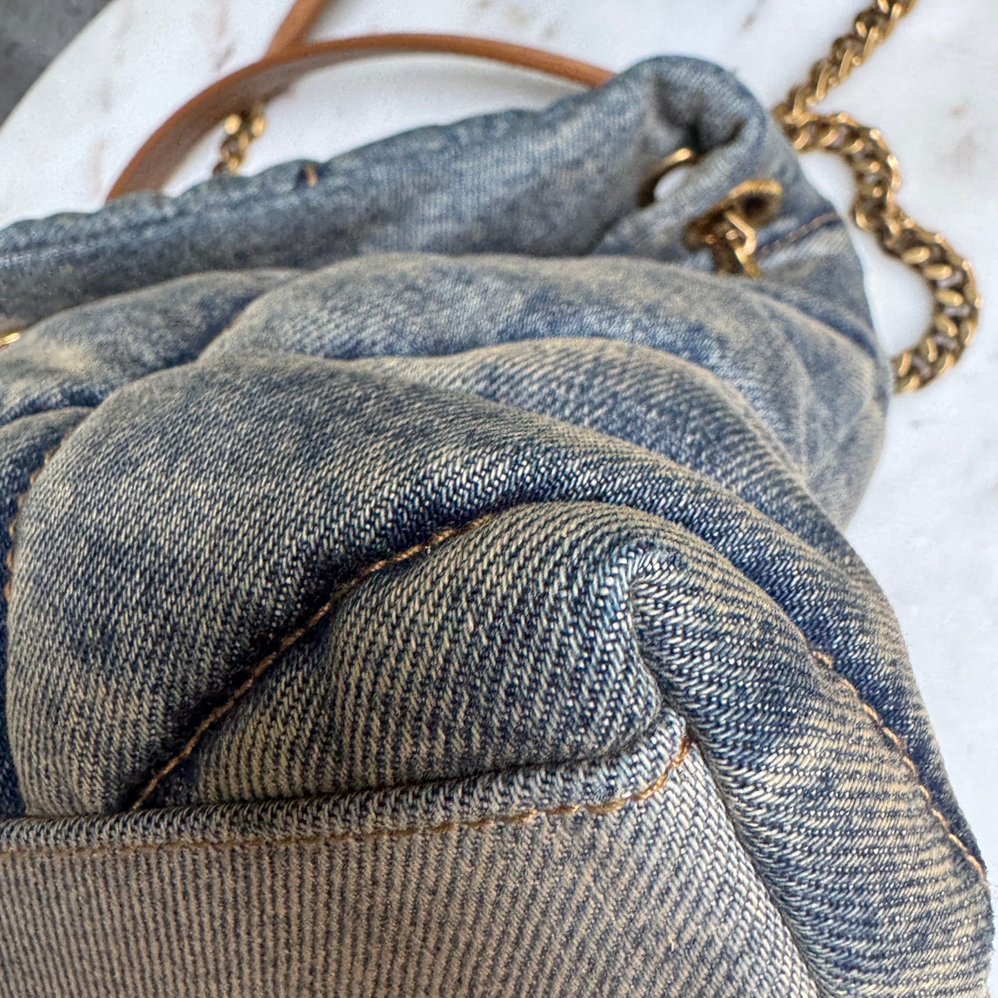 Saint Laurent Denim Toy LouLou Puffer Crossbody