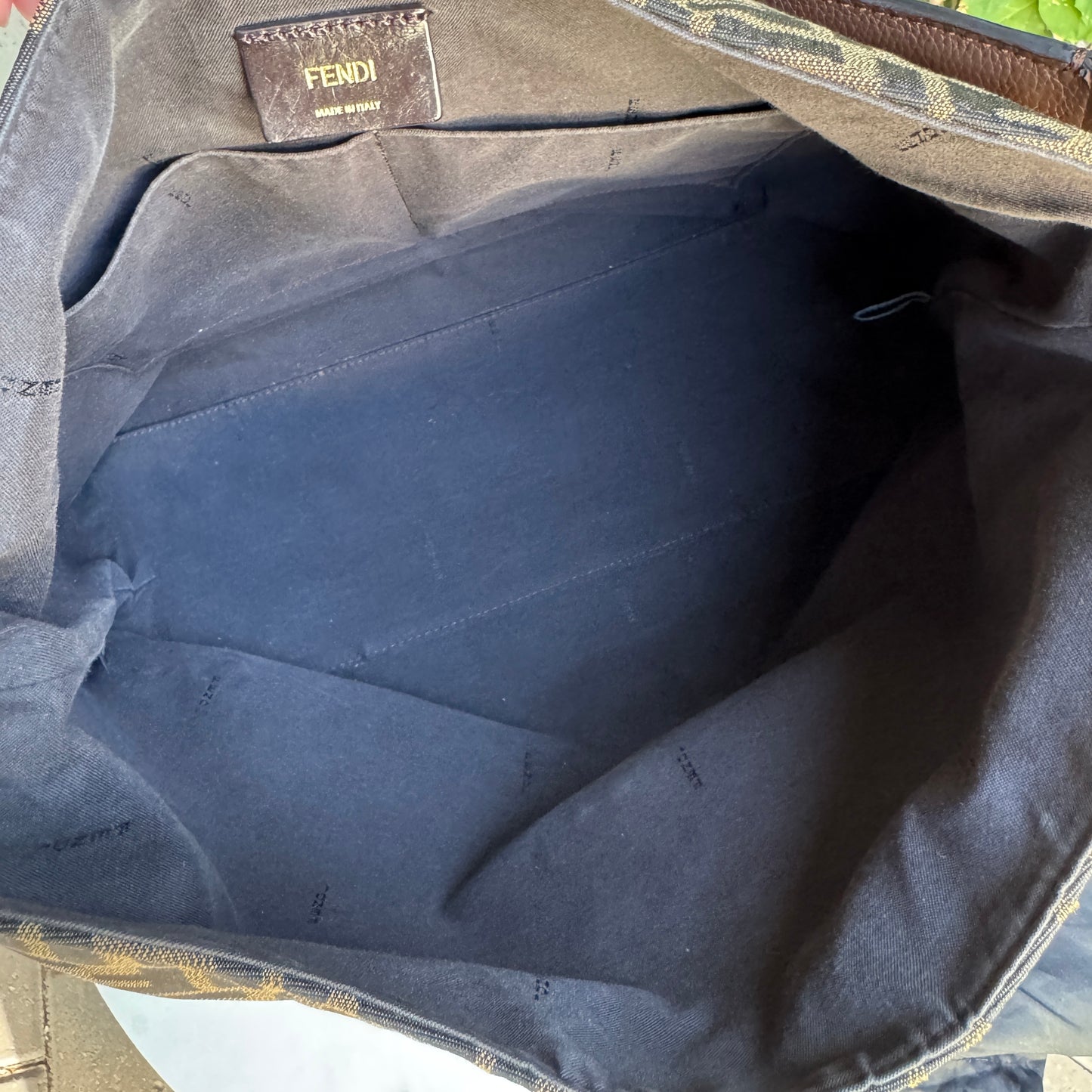 Fendi Turnlock Zucca Canvas Hobo Shoulder Bag