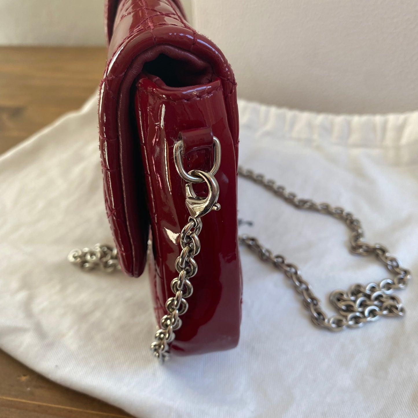 Dior Patent Leather Cannage Miss Dior Wallet on Chain Crossbody