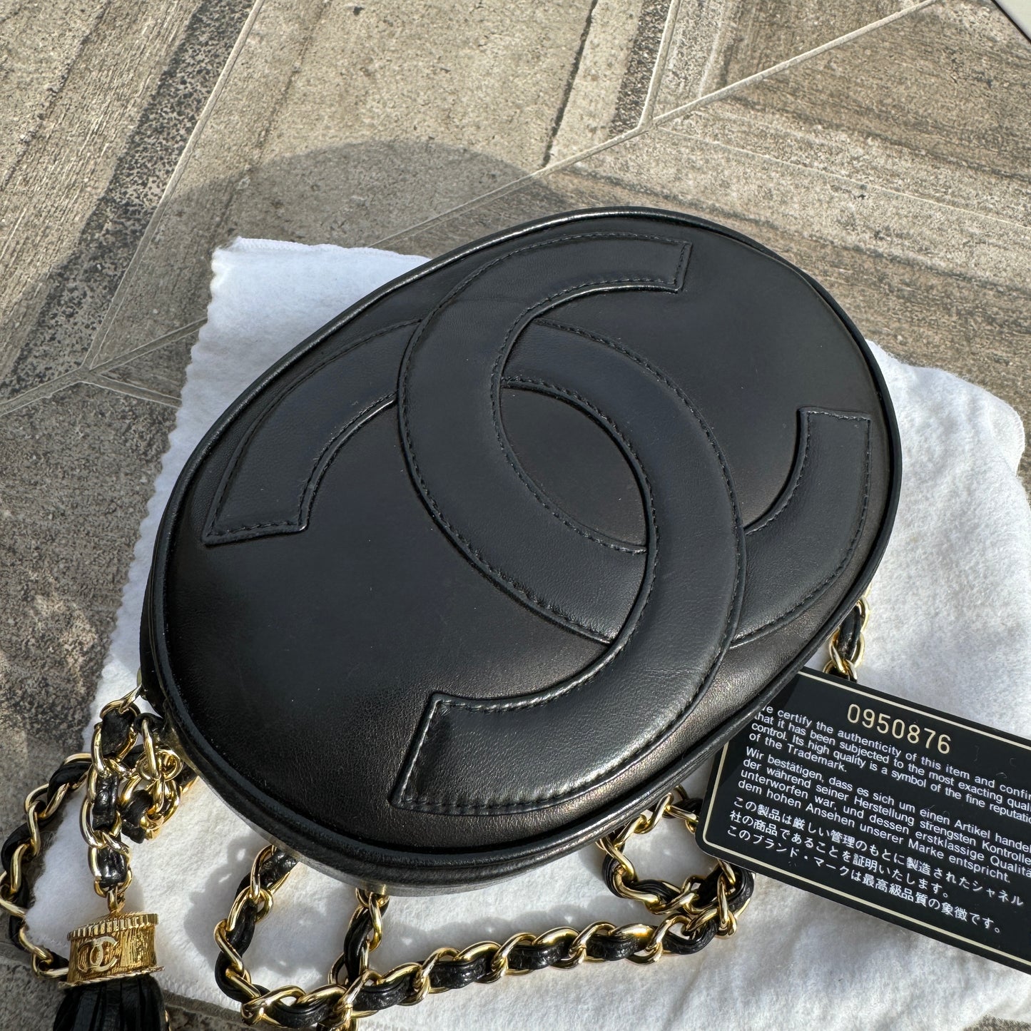 Chanel Vintage CC Tassel Round Lambskin Camera Bag