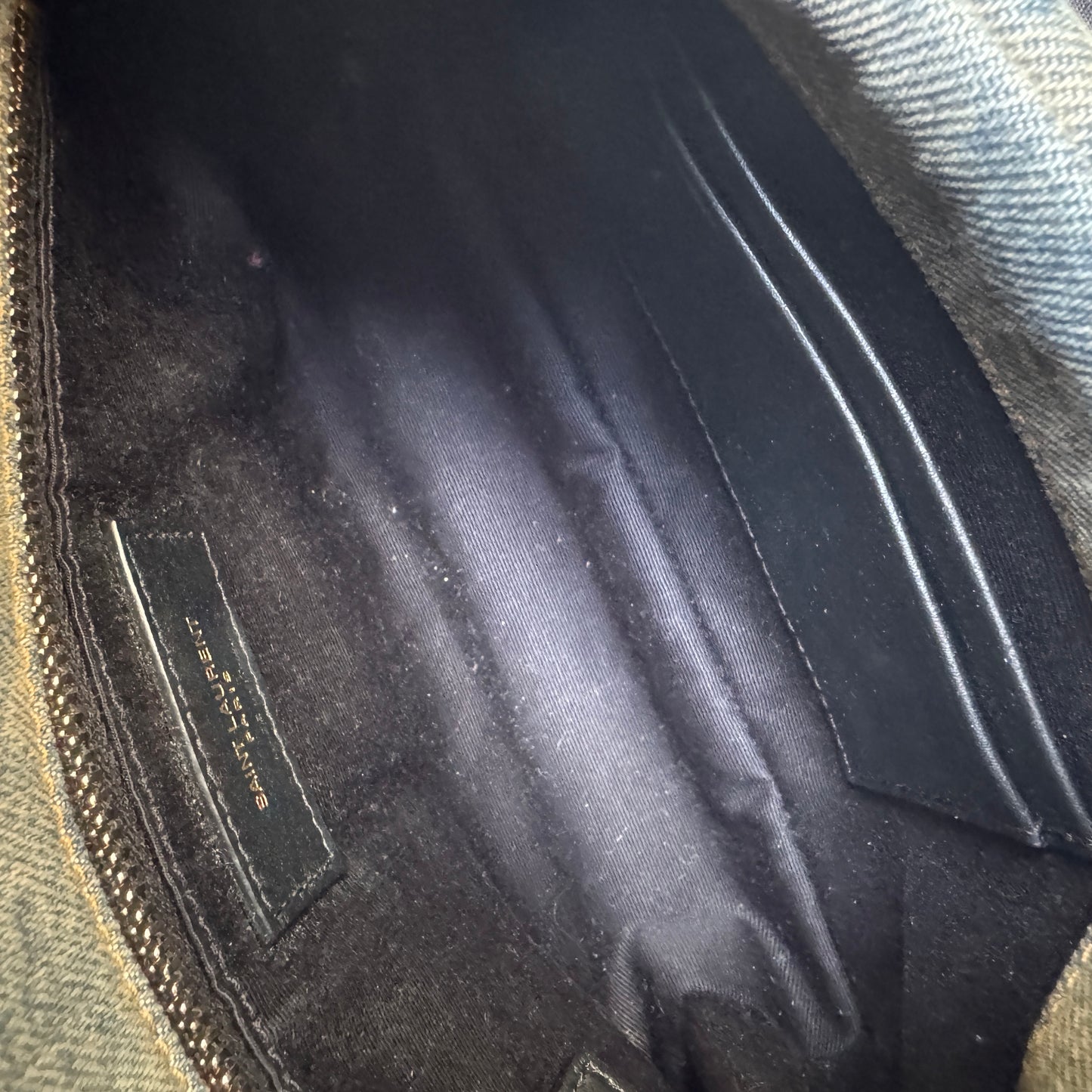 Saint Laurent Denim Toy LouLou Puffer Crossbody