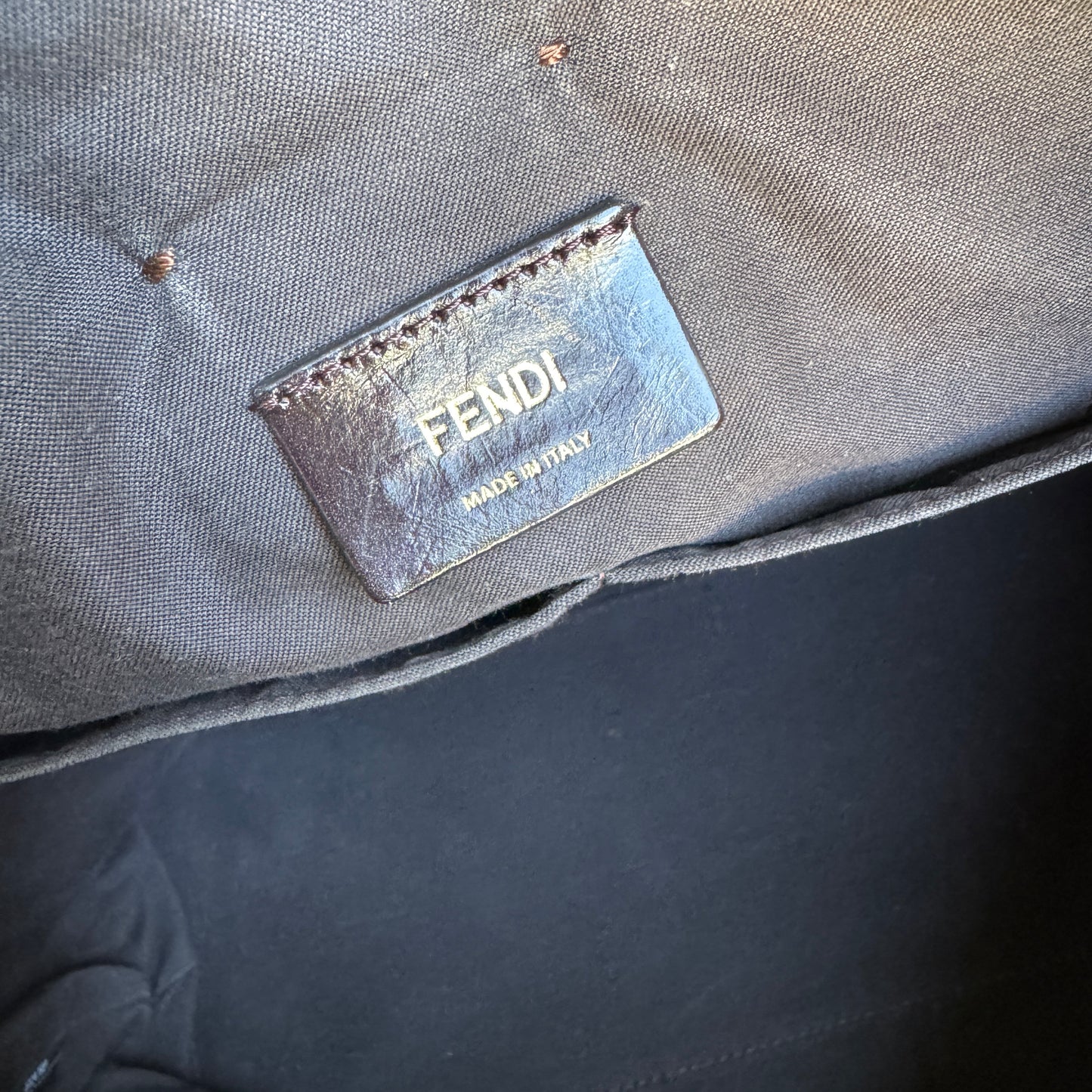 Fendi Turnlock Zucca Canvas Hobo Shoulder Bag