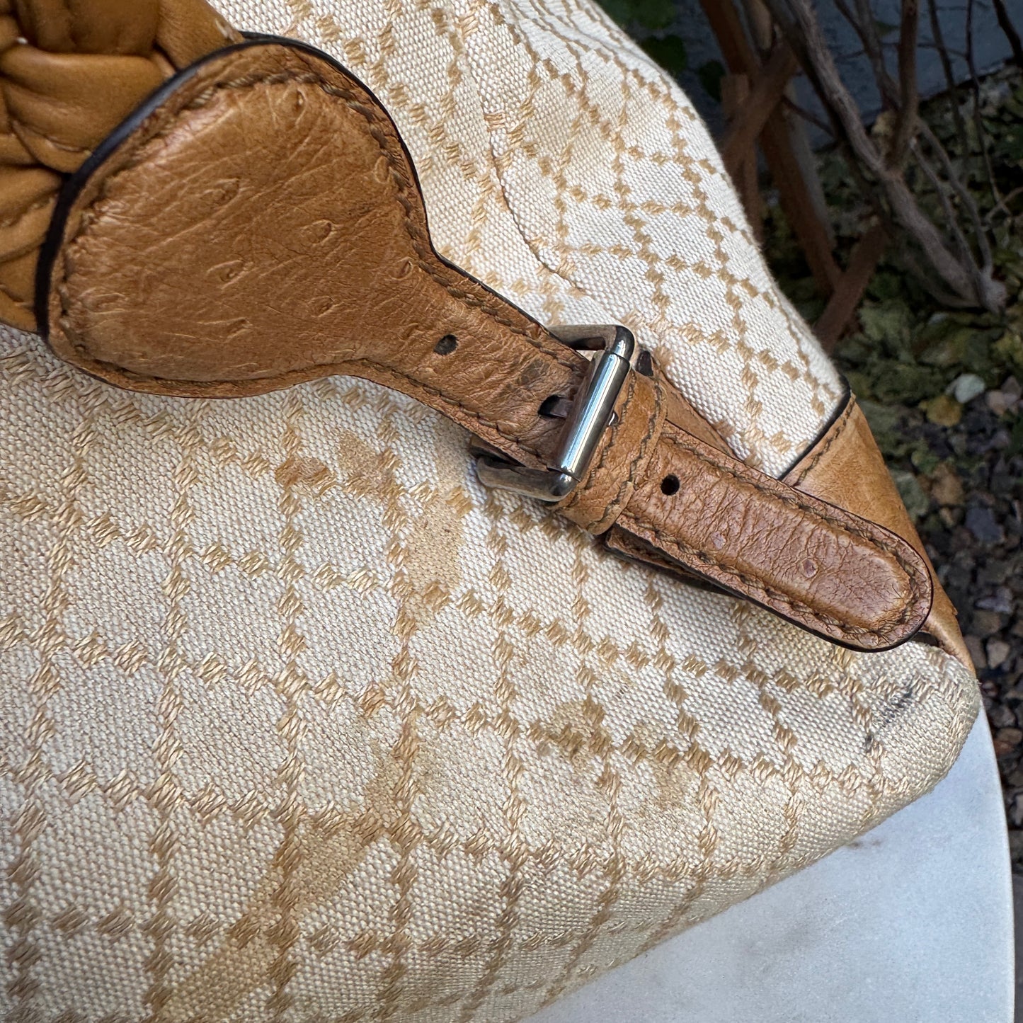 Gucci Ostrich Leather Convertible Backpack