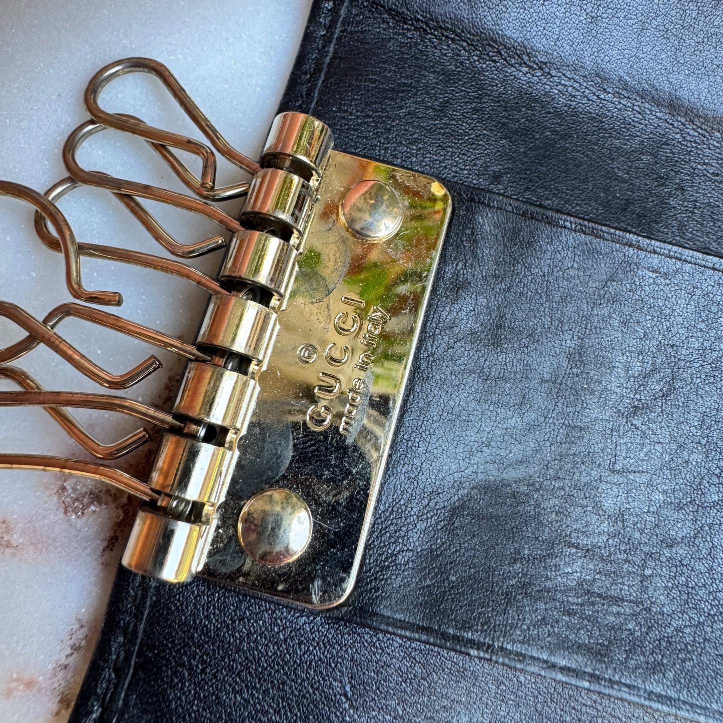 Gucci Embossed Guccissima Monogram Key Holder