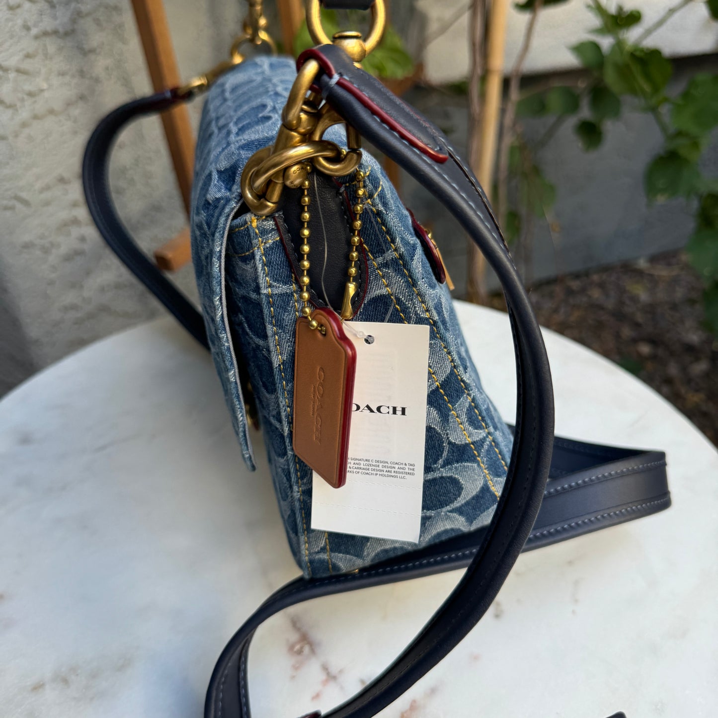 Coach Canvas Denim Monogram Soft Tabby Crossbody
