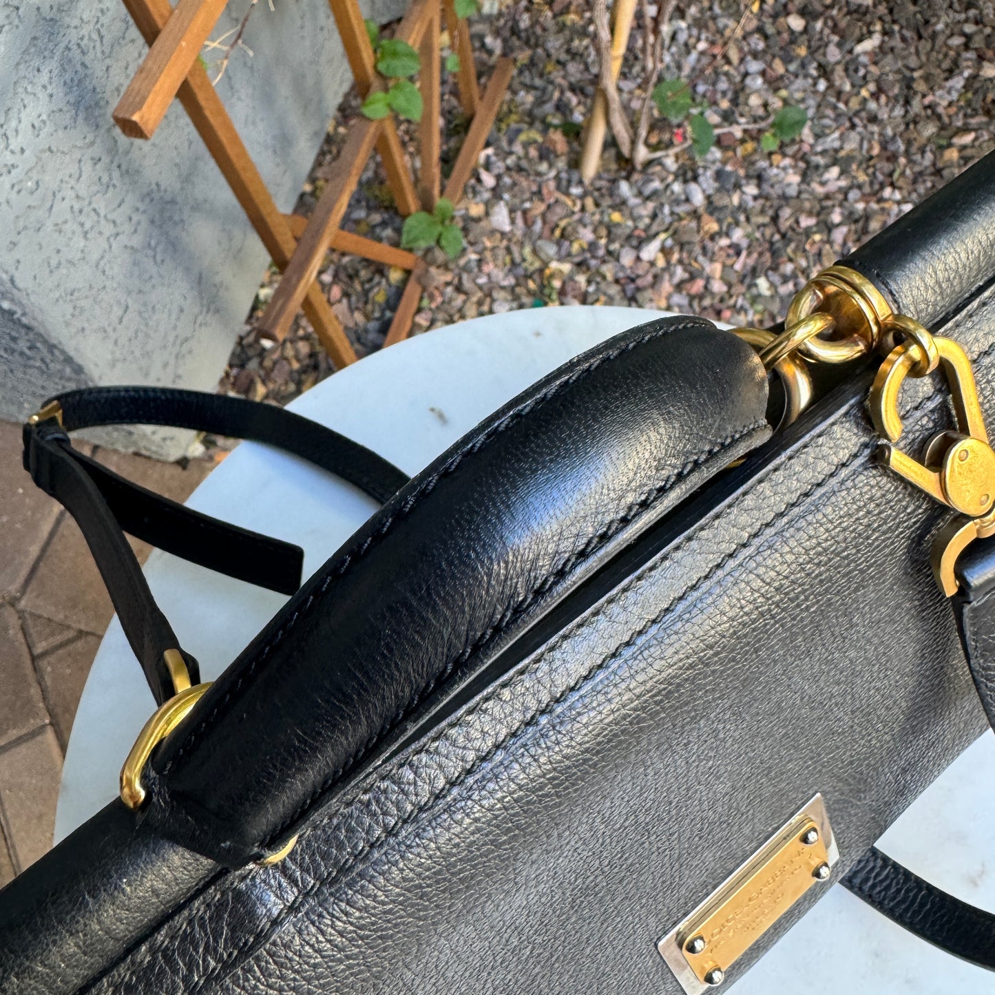 Dolce & Gabbana Large Leather Sicily Shoulder Bag