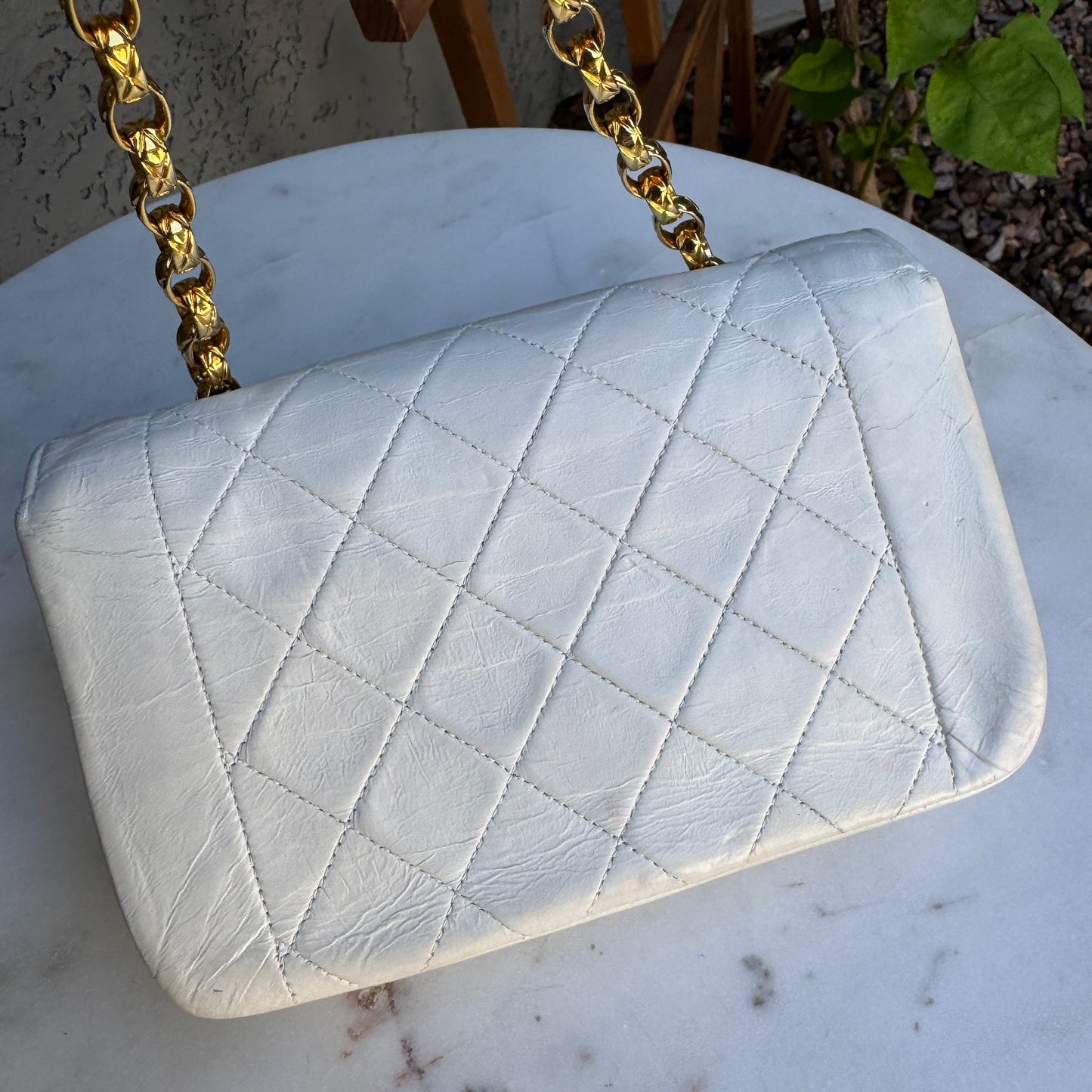 Chanel Diana Vintage Quilted Lambskin Small Single Flap Shoulder Bag