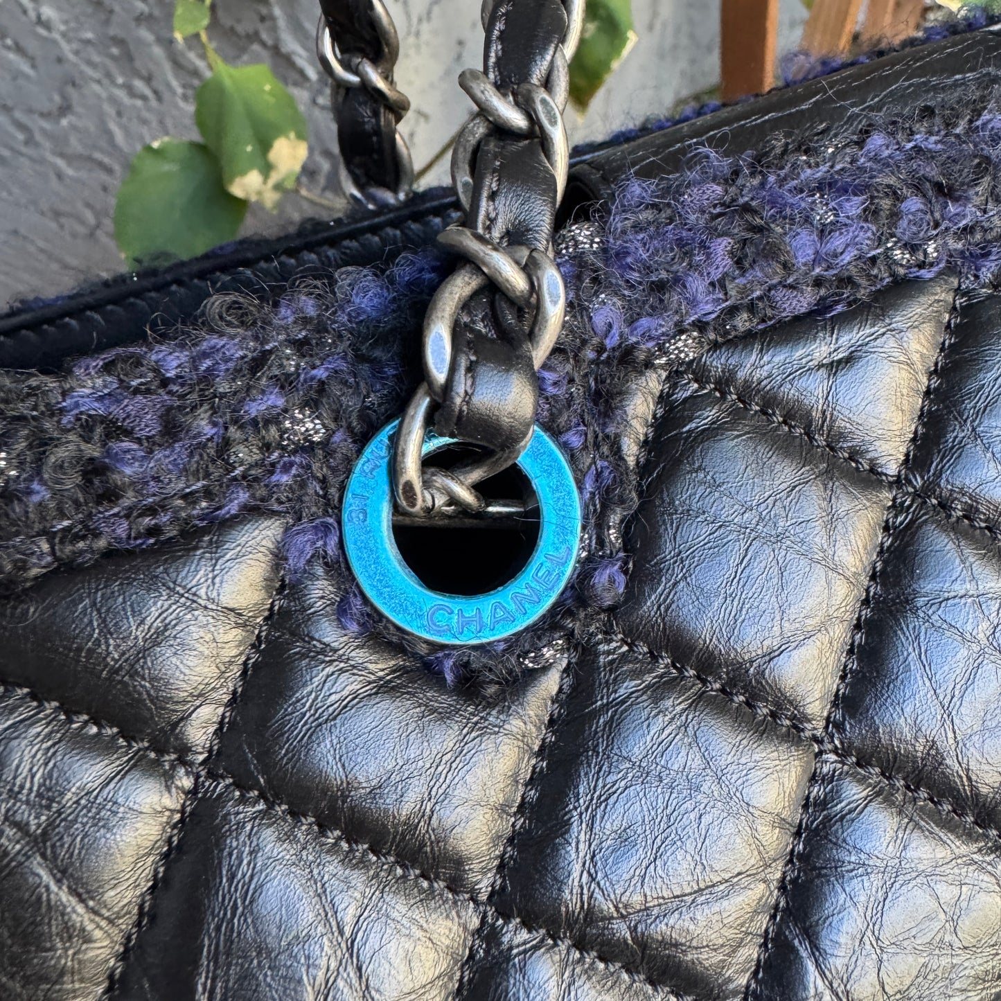 Chanel Calf Leather & Tweed Grand Shopping Secrets Tote