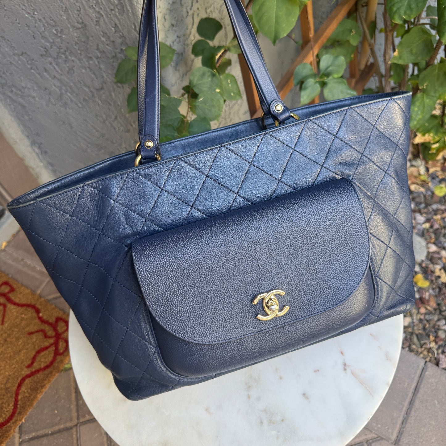 Chanel Calfskin & Caviar Daily Round Tote