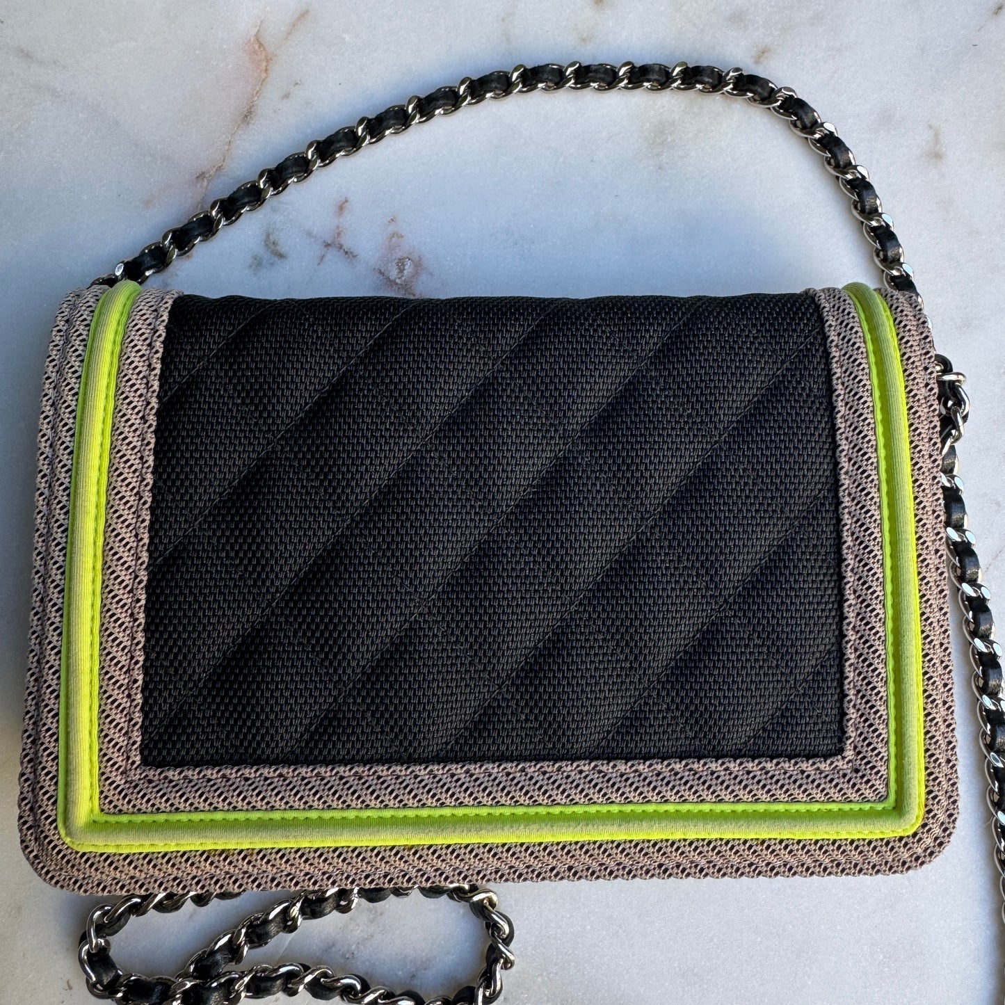 Chanel Fluo Boy Nylon WOC Wallet on Chain Crossbody