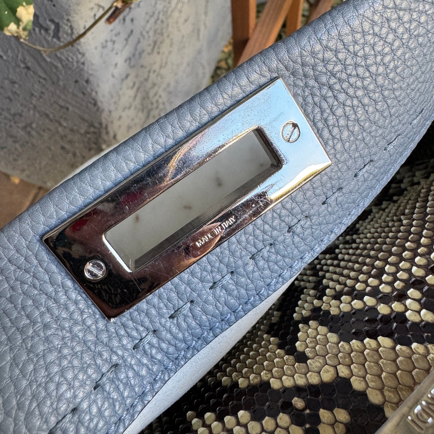 Fendi Cuoio Romano Selleria Leather Python Peekaboo Bag