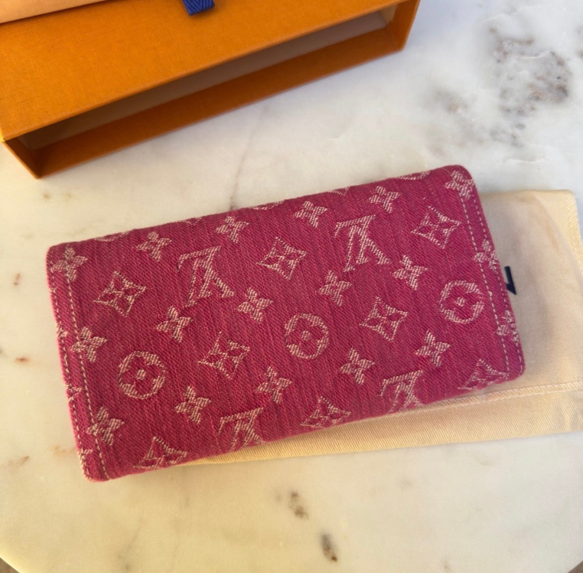 Louis Vuitton Denim Monogram Sarah Wallet