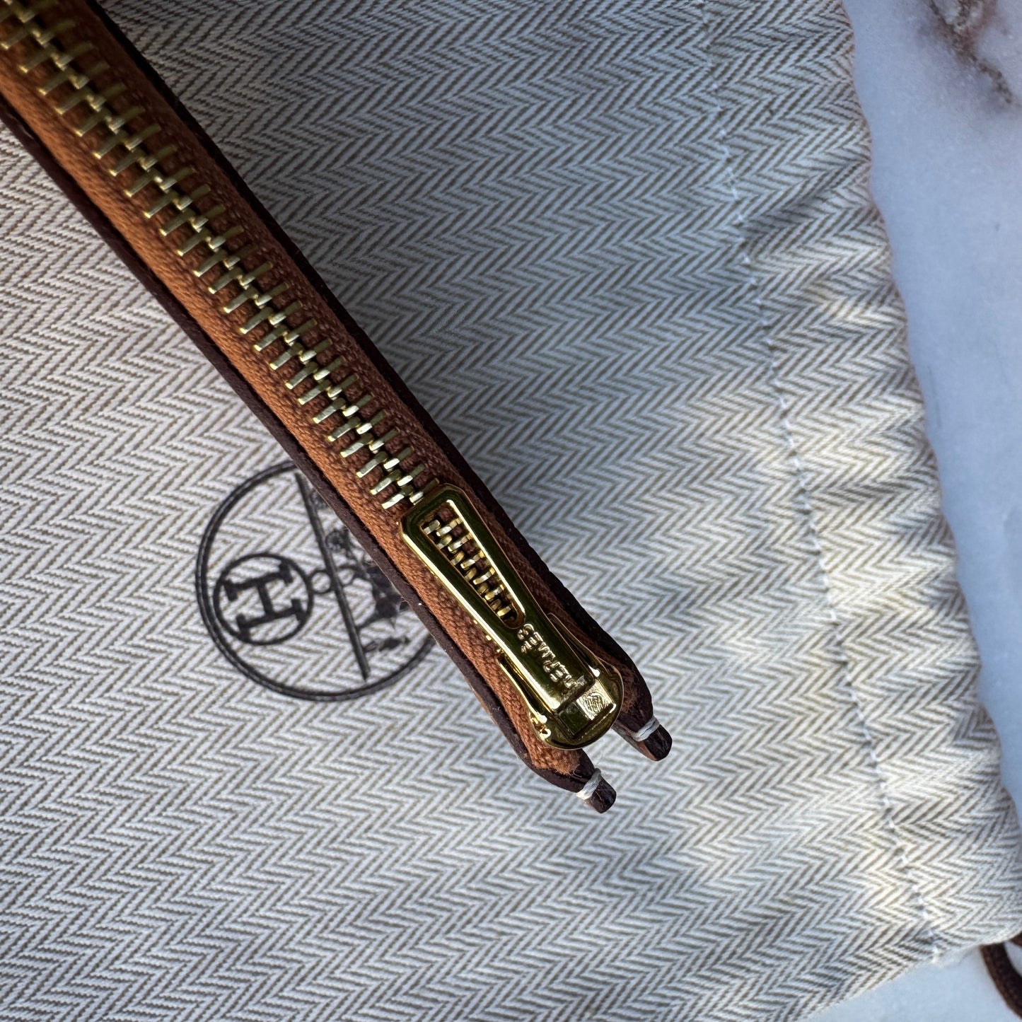 Hermès Gold Evercolor Leather Constance Slim Belt Bag Wallet