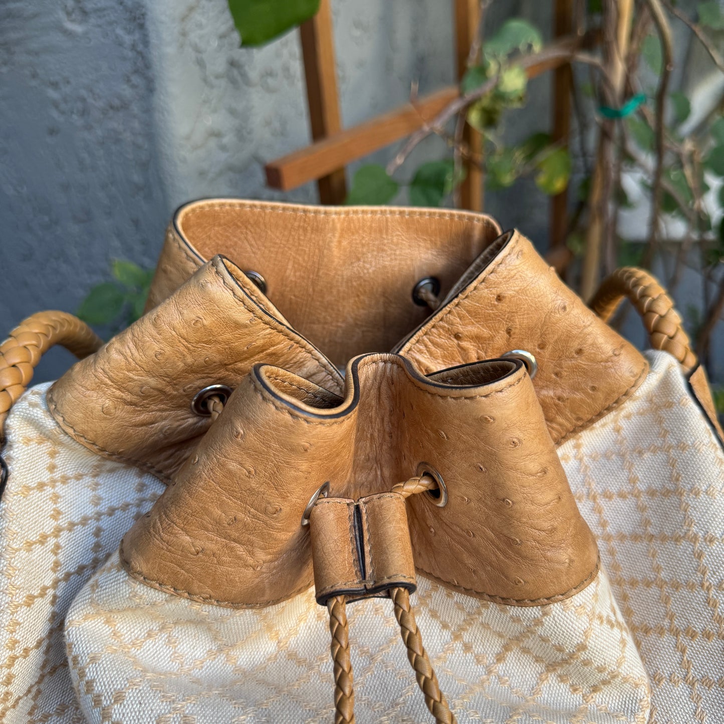 Gucci Ostrich Leather Convertible Backpack