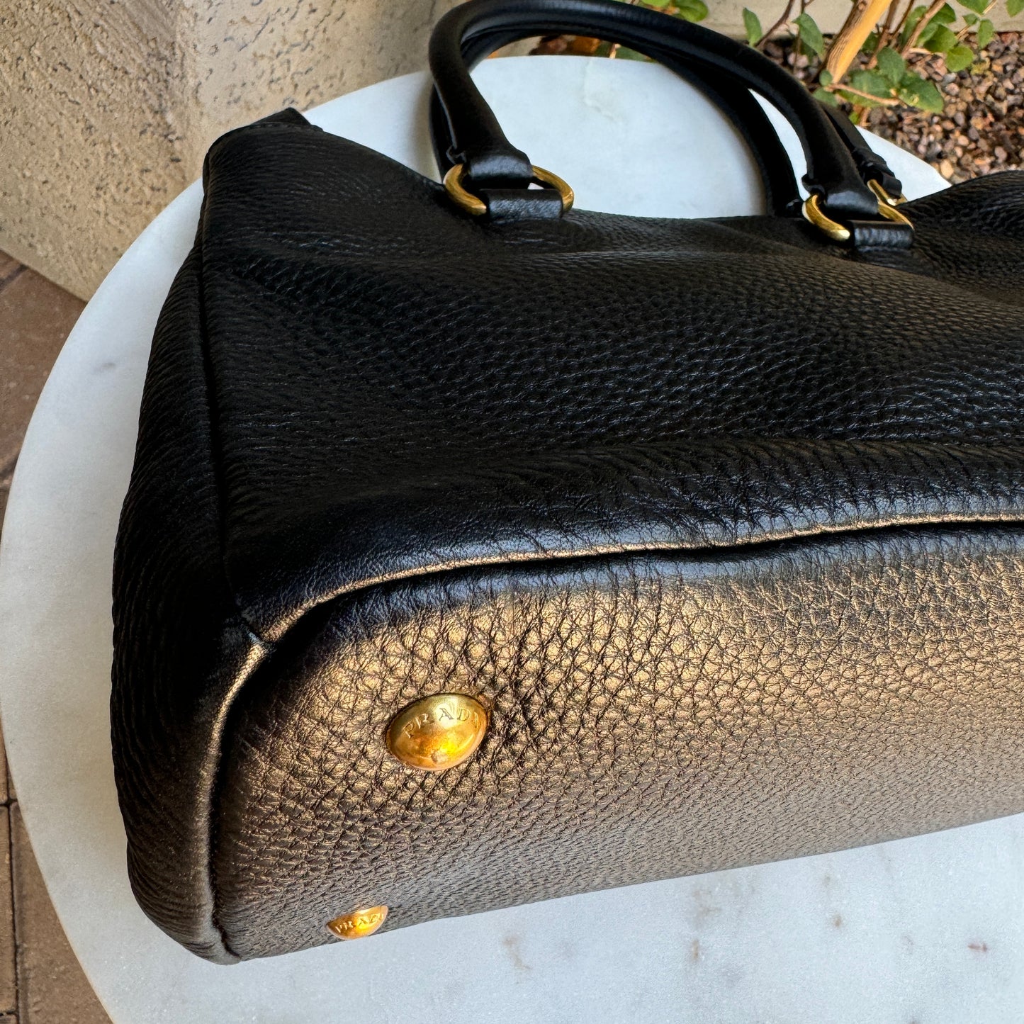 Prada Pebbled Leather Vitello Daino Crossbody