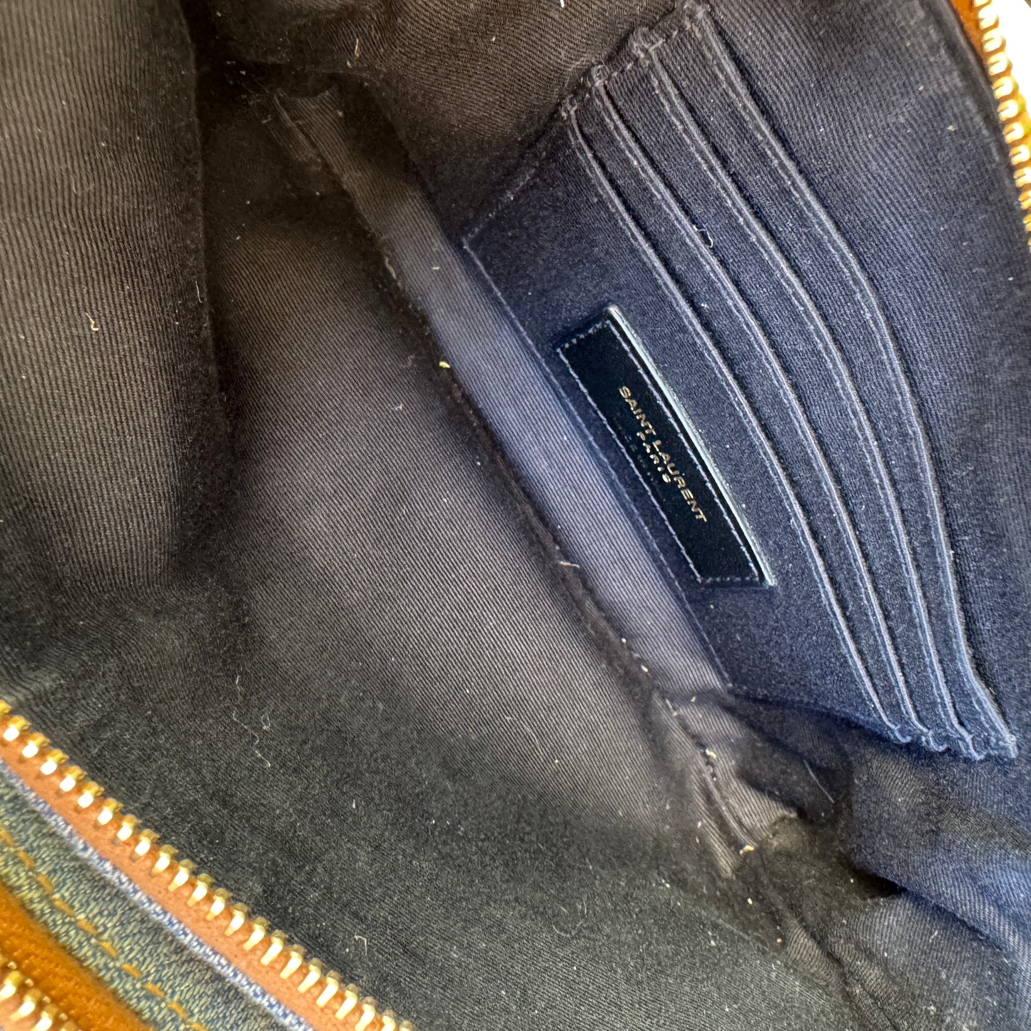 Saint Laurent Denim Becky Double-Zip Crossbody