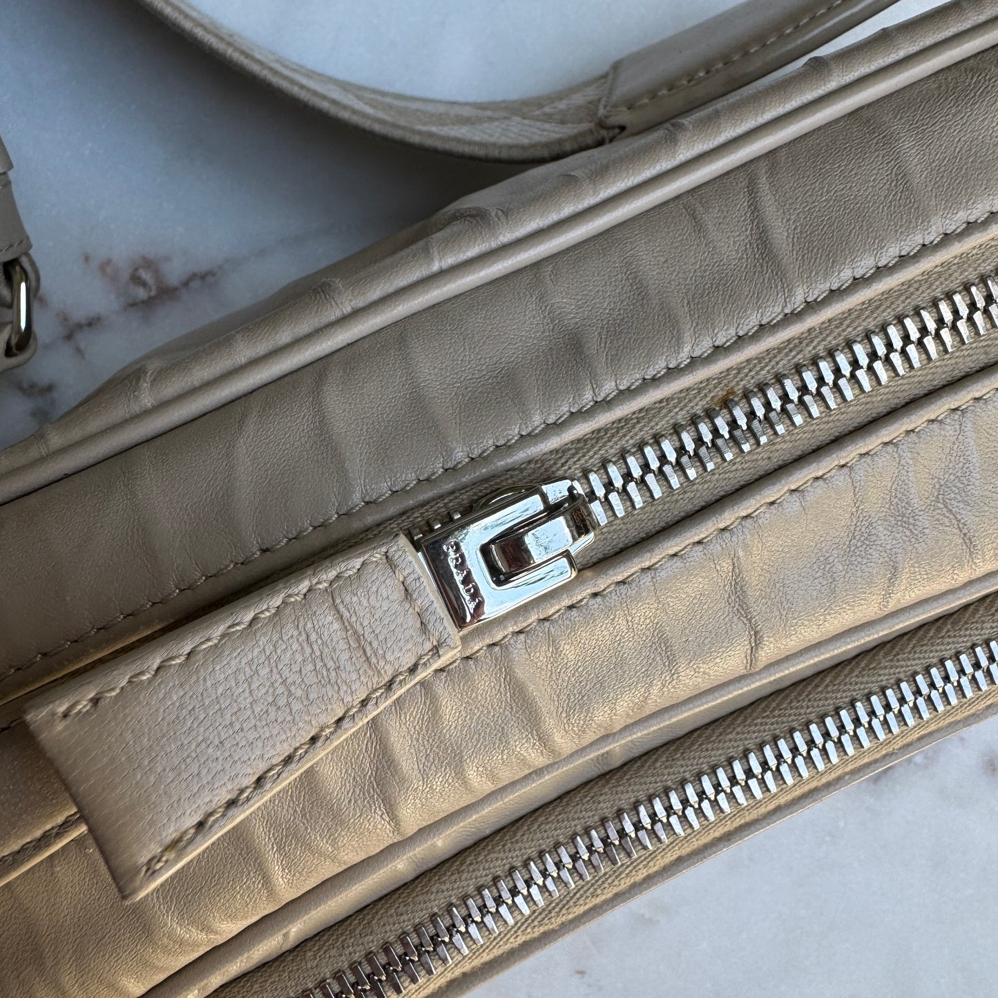 Prada Nappa Antique Leather Multi Pocket Crossbody