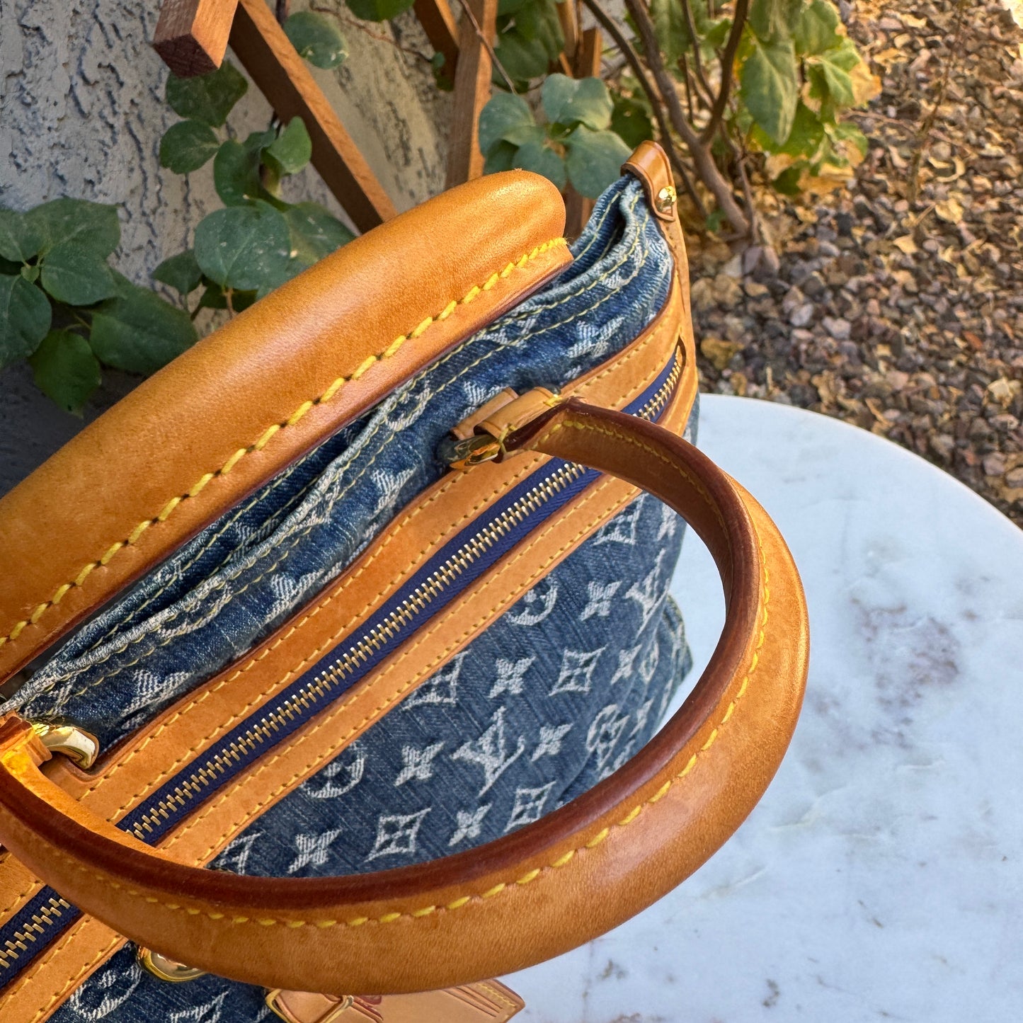 Louis Vuitton Vintage Monogram Denim Sac Plat Tote