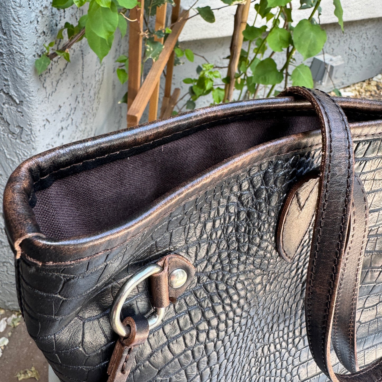 Freebird Embossed Crocodile Leather Mara Tote