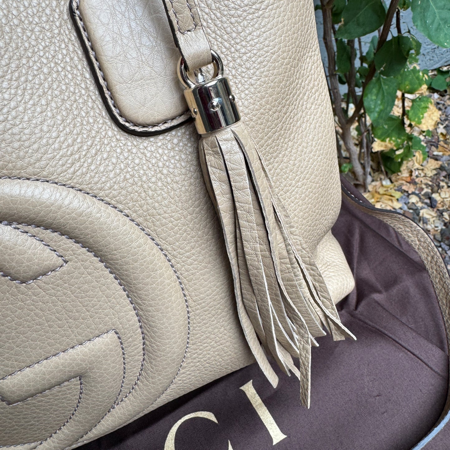 Gucci Soho Leather Convertible Shoulder Bag Tote