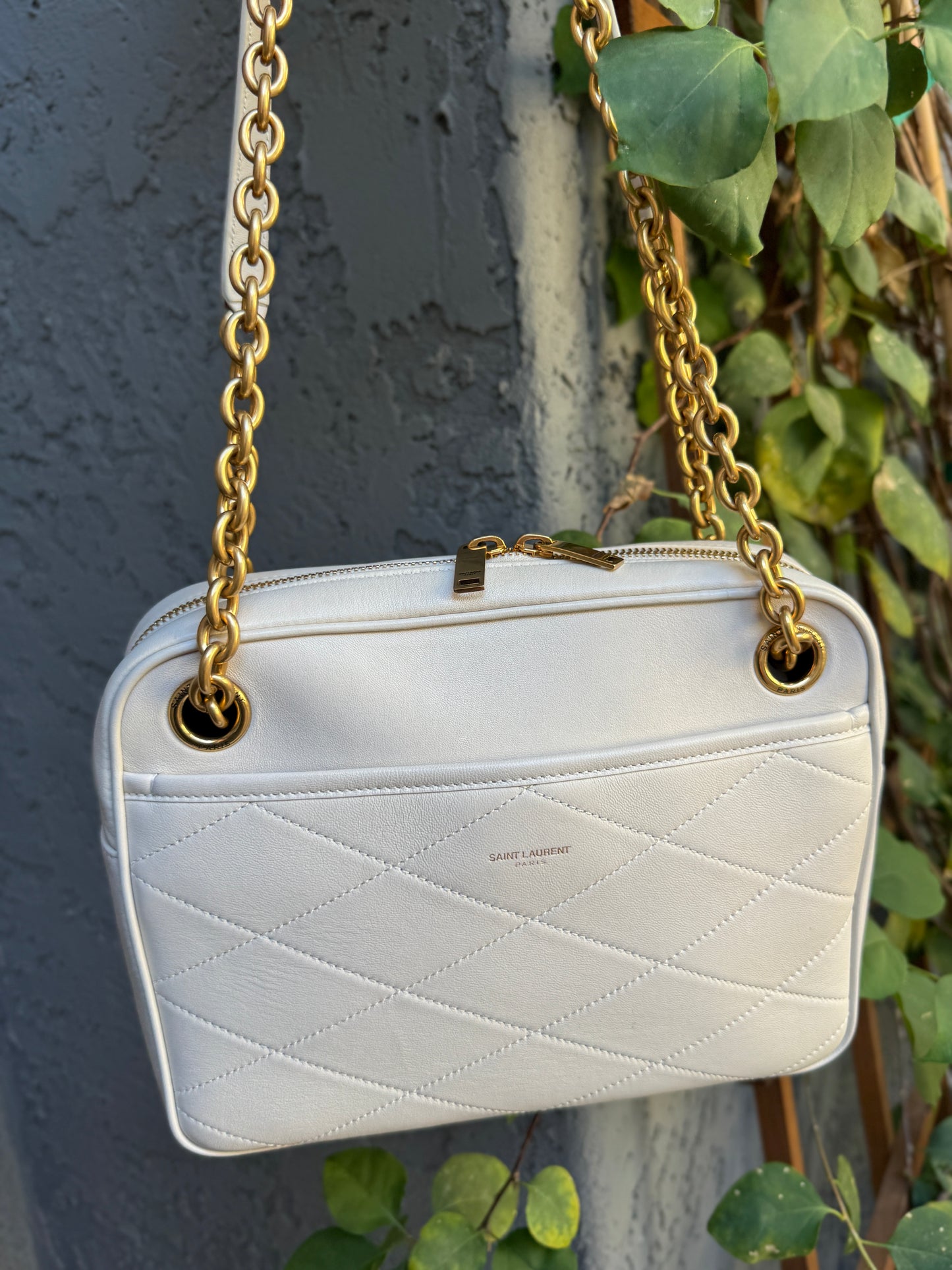 Saint Laurent Quilted Lambskin Le Maillon Camera Bag