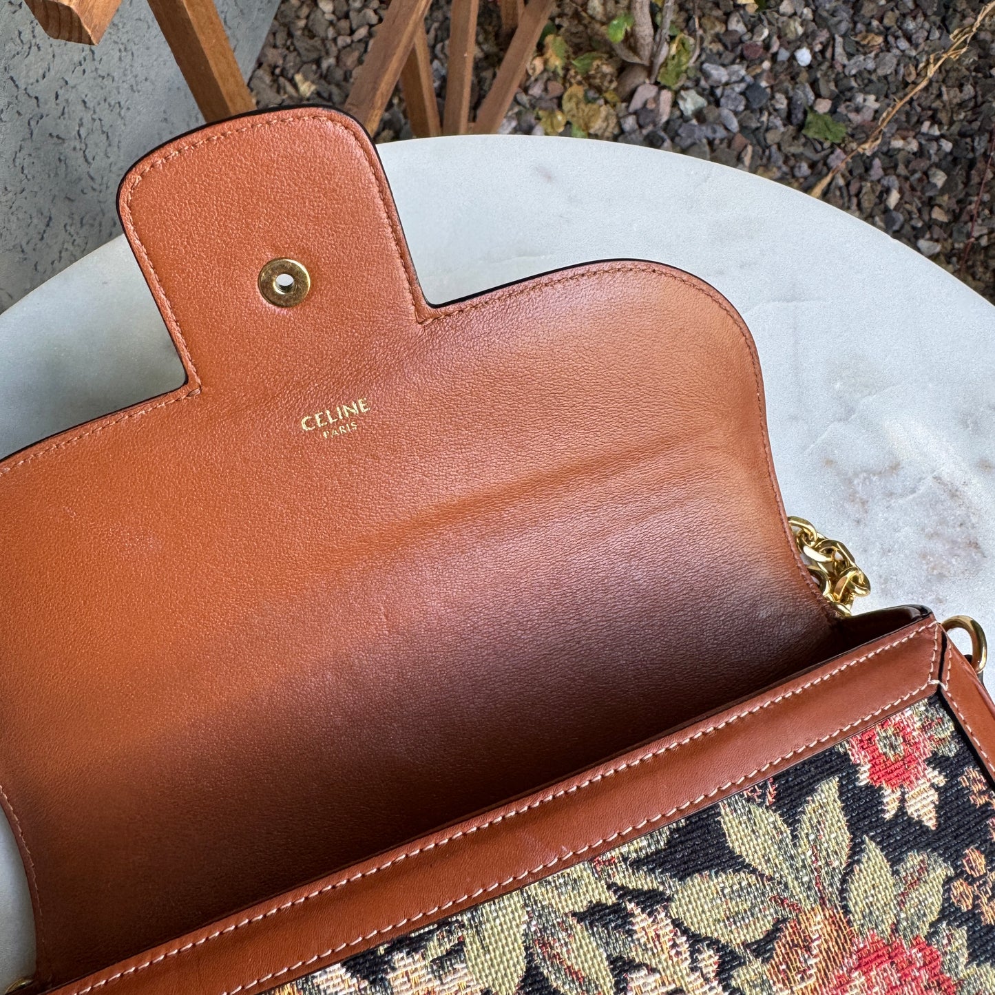 Celine Floral Jacquard Chain Maillon Triomphe